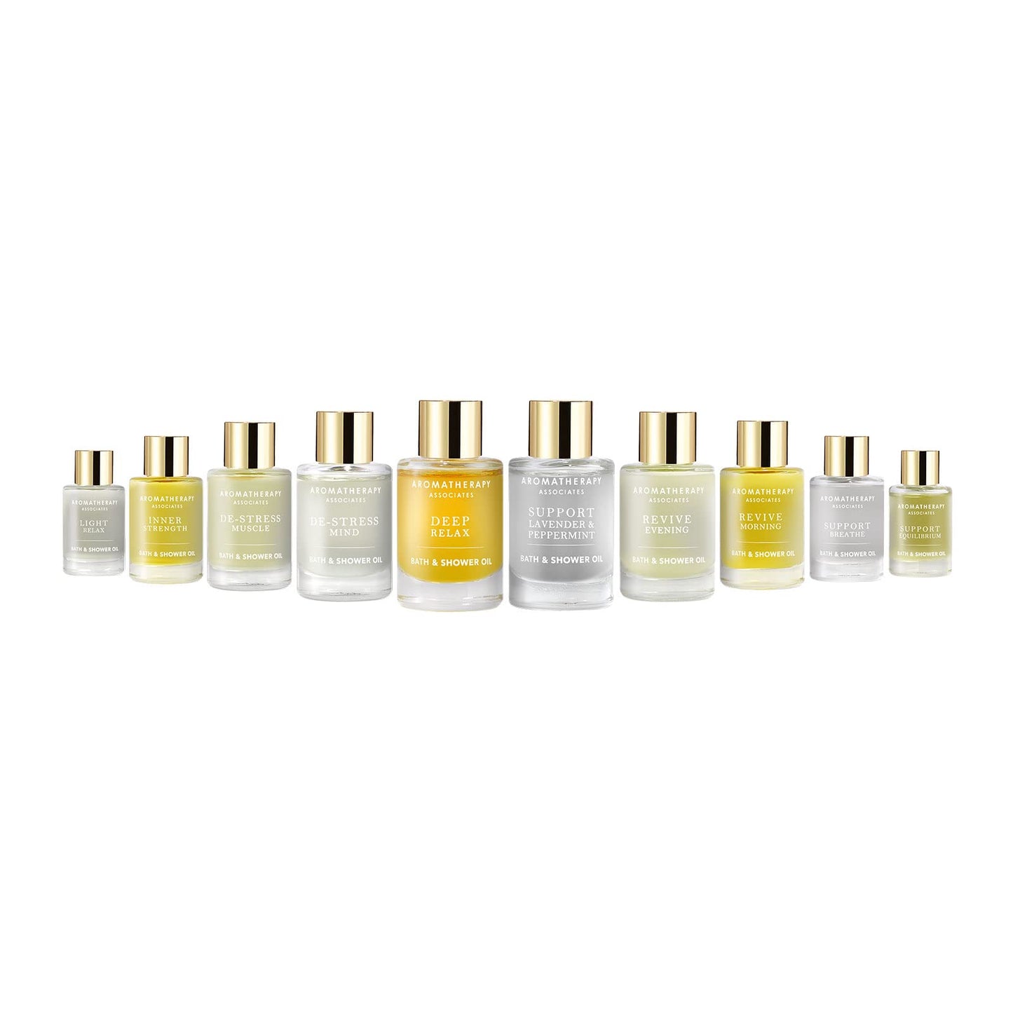 Aromatherapy Associates Essential Oil Blends – Luxury Body and Shower Oils for Dry Skin and Daily Aromatherapy, 10-Pack (0.30 fl oz Each) in Decorative Gift Box