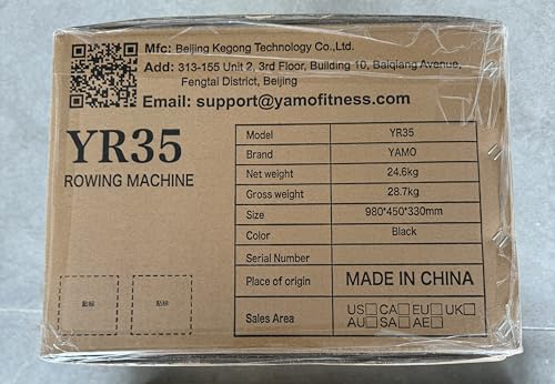 YAMO Rowing Machine for Home Water Rower with LCD Display Water Resistance Row Machine with 150 Kg Weight Capacity Rowing Machines with 44 Days Kinomap App Membership