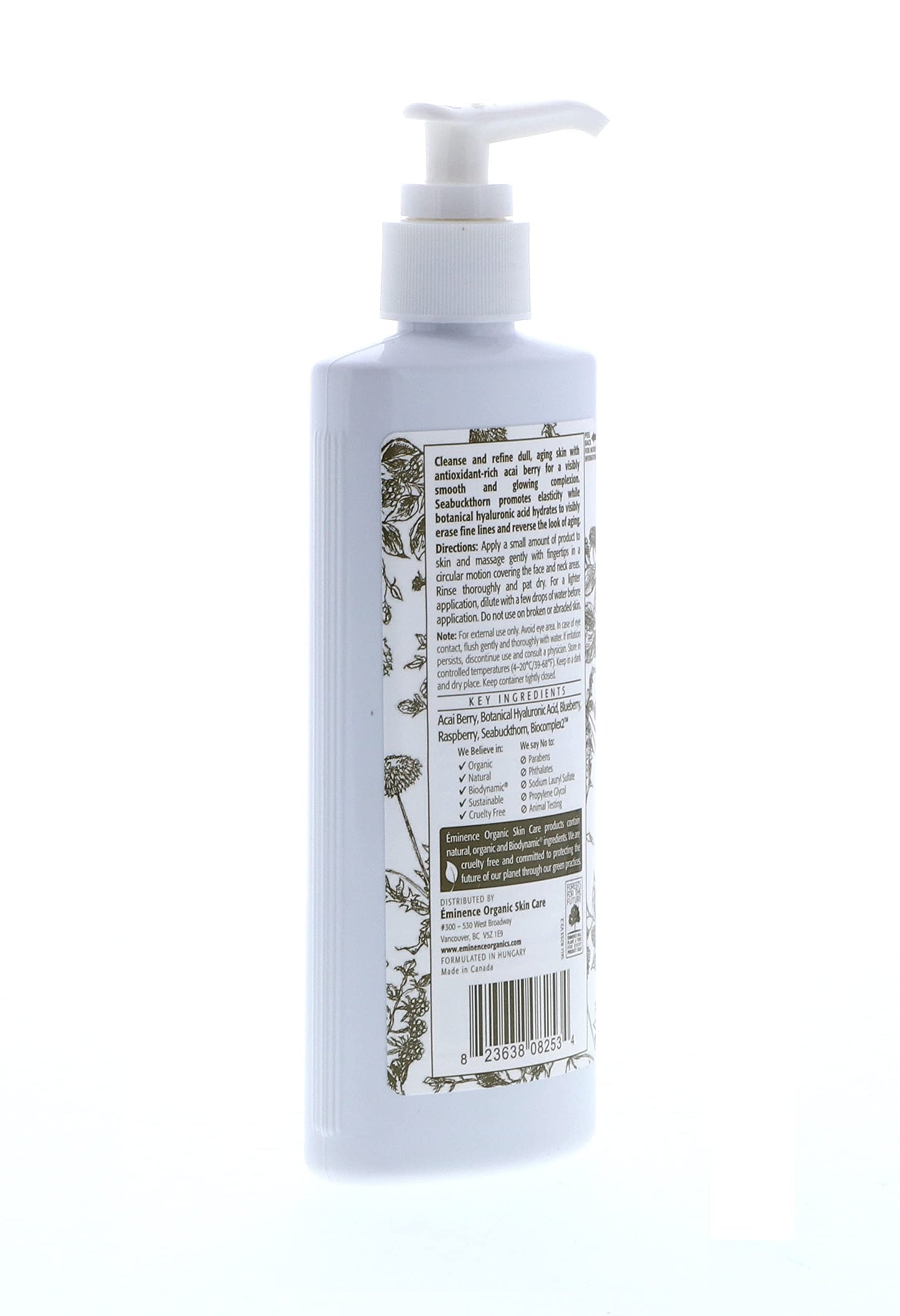 Eminence Organic Skincare Firm Skin Acai Cleanser with Hyaluronic Acid, 8.4 Ounce