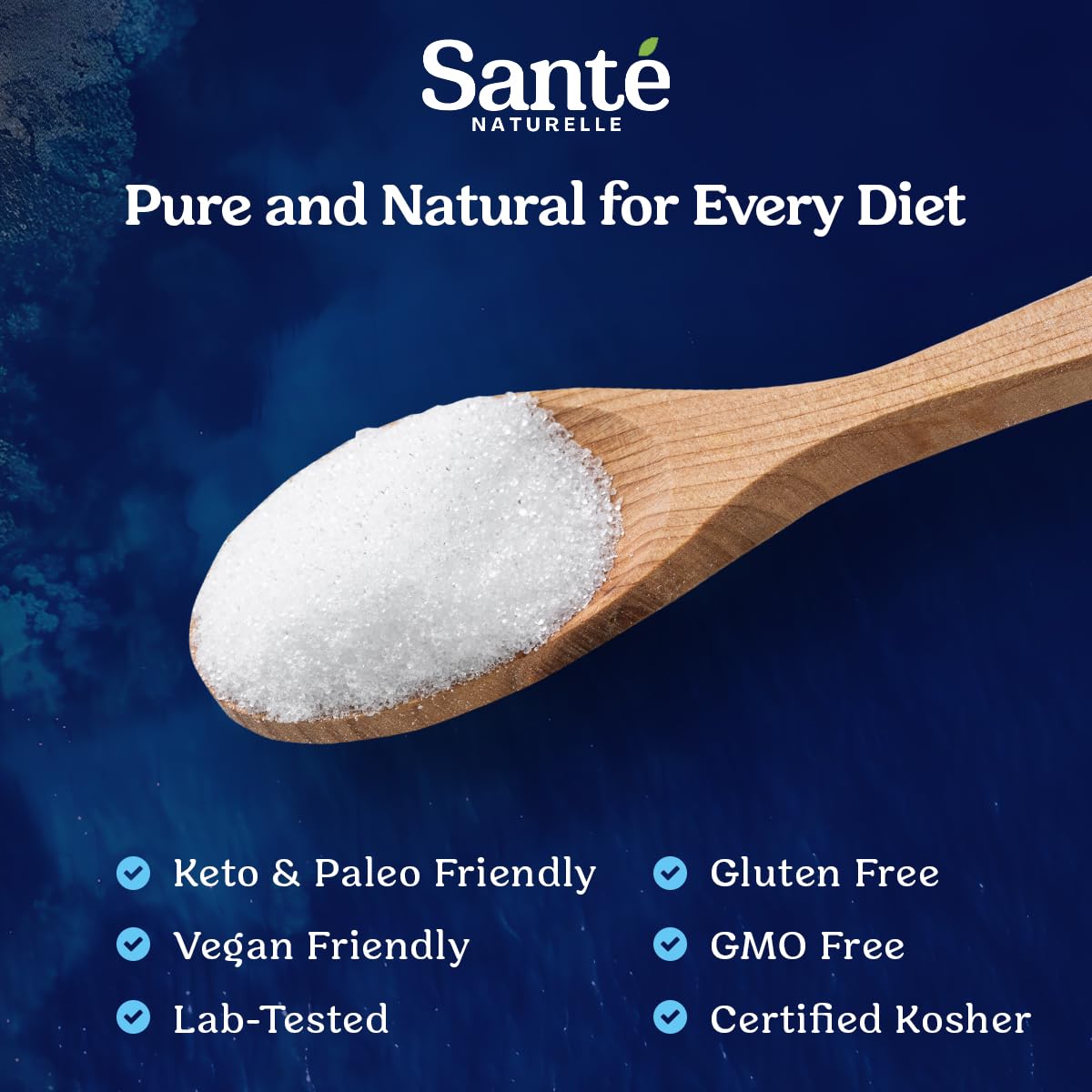 Sante Fine Ground Sea Salt From the Celtic Sea - 1.1lb (18oz) Unrefined French Sea Salt Organic, Rich in 82+ Minerals Salt, 100% Natural & Hand Harvested Sal Celtica