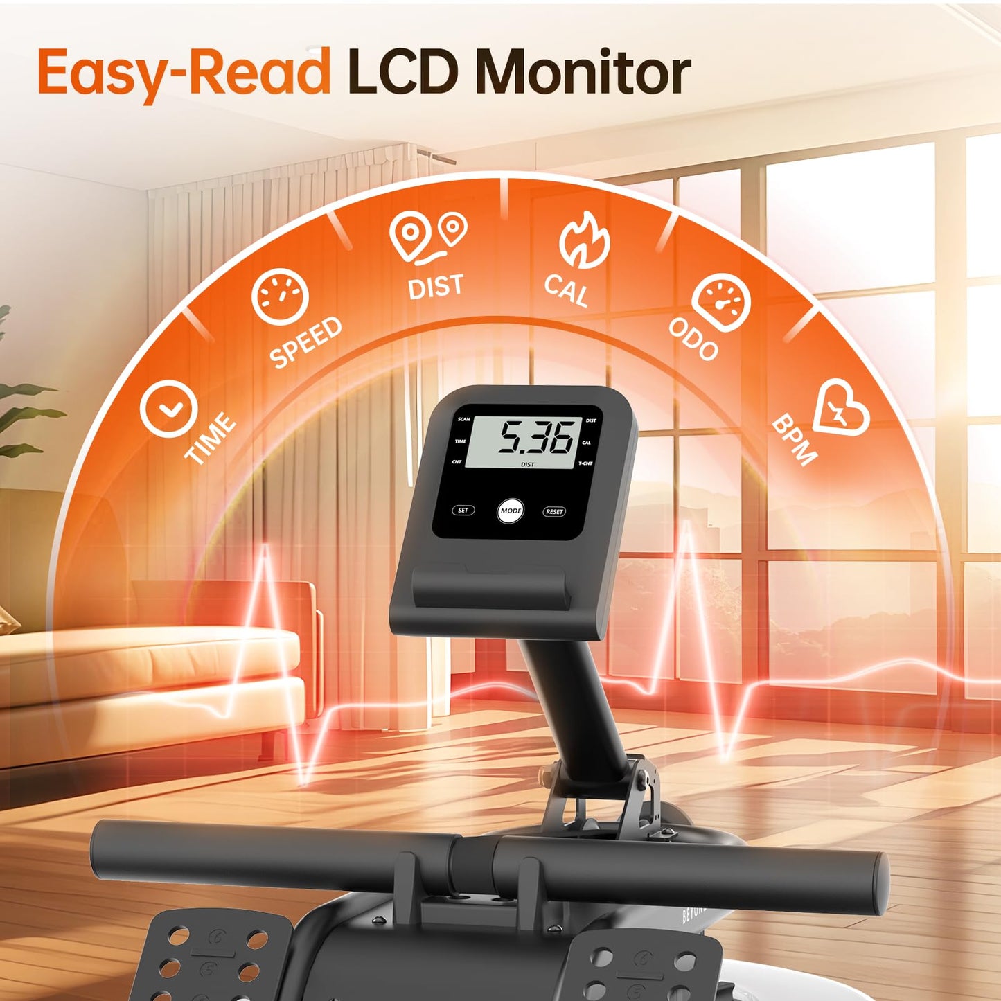 YAMO Rowing Machine for Home Water Rower with LCD Display Water Resistance Row Machine with 150 Kg Weight Capacity Rowing Machines with 44 Days Kinomap App Membership
