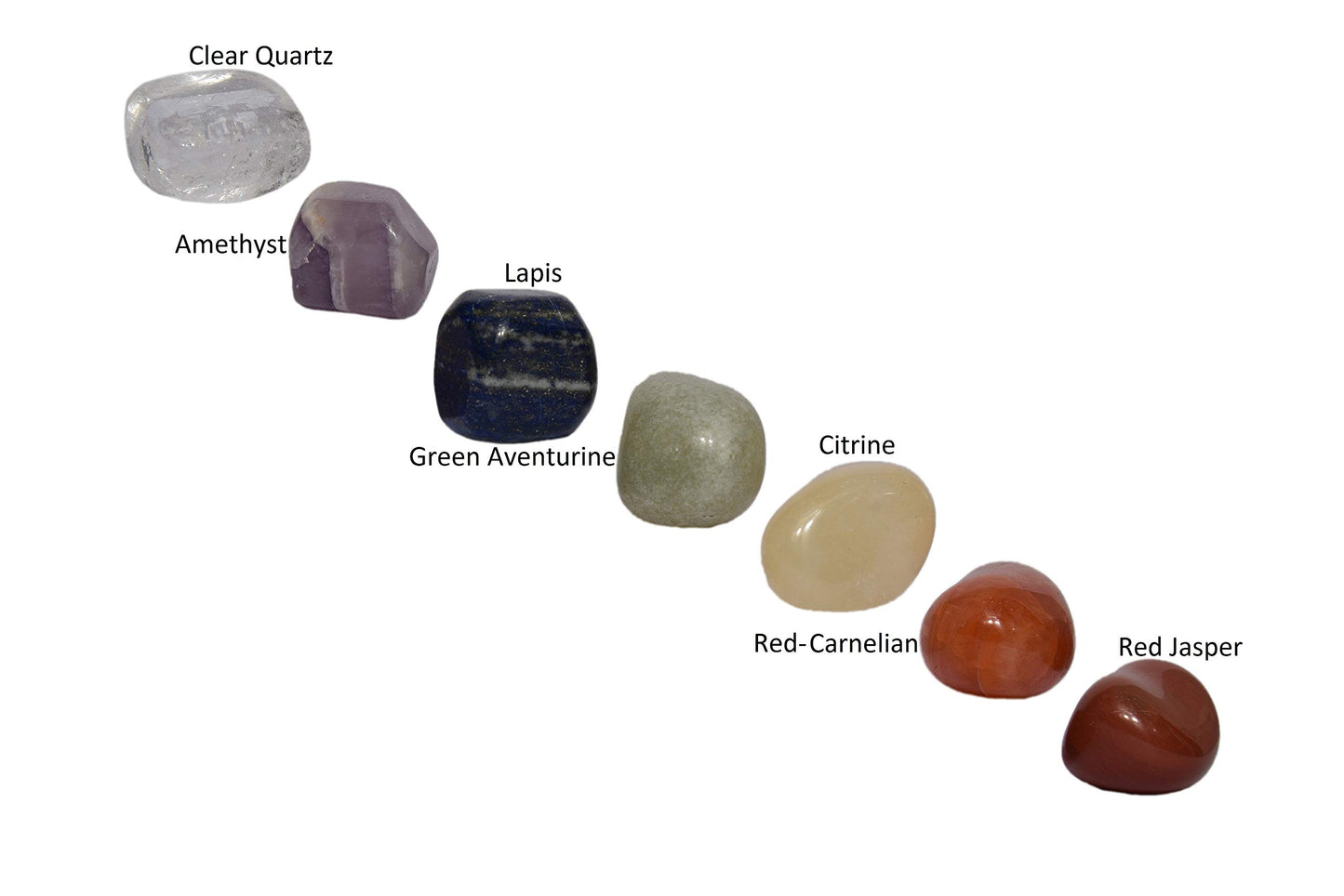 VRIJAN Crystals .Crystals and Healing Stones, Crystal Healing Ornaments. All 7 Chakra Wands with Tumbled Stones Crystals Set of 14