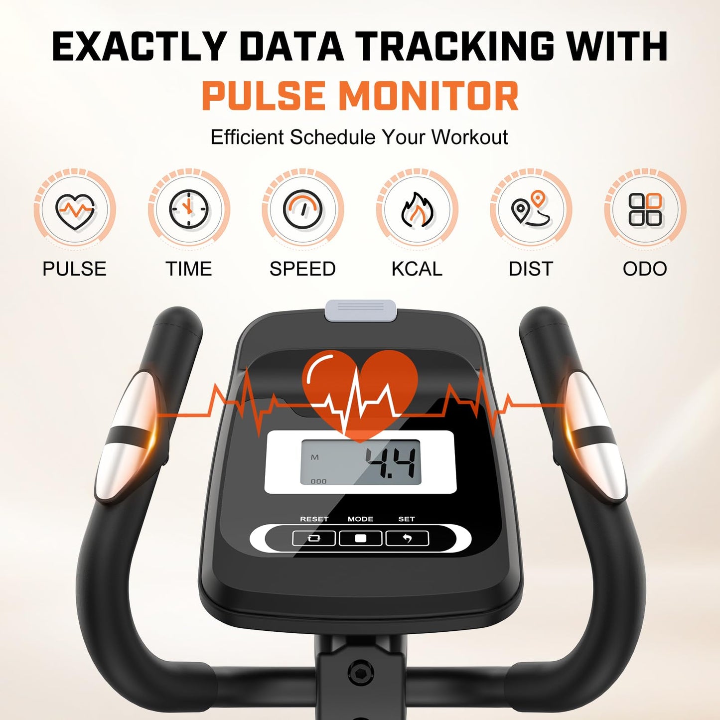 ANCHEER Elliptical Exercise Machine, Ultra-Silent Magnetic Elliptical Training Machines for Home Gym with Pulse Rate Grips, LCD Monitor, 14 Resistance Levels Max 400Lbs