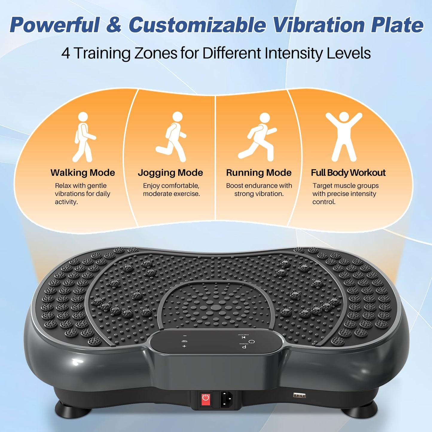 Vibration Plate Exercise Machine for Weight Loss – 100-Speed Platform with Bluetooth Speaker, Remote & Bands, 450 lbs Capacity – Quiet Full Body Workout for Lymphatic Drainage at Home (Glossy Black)