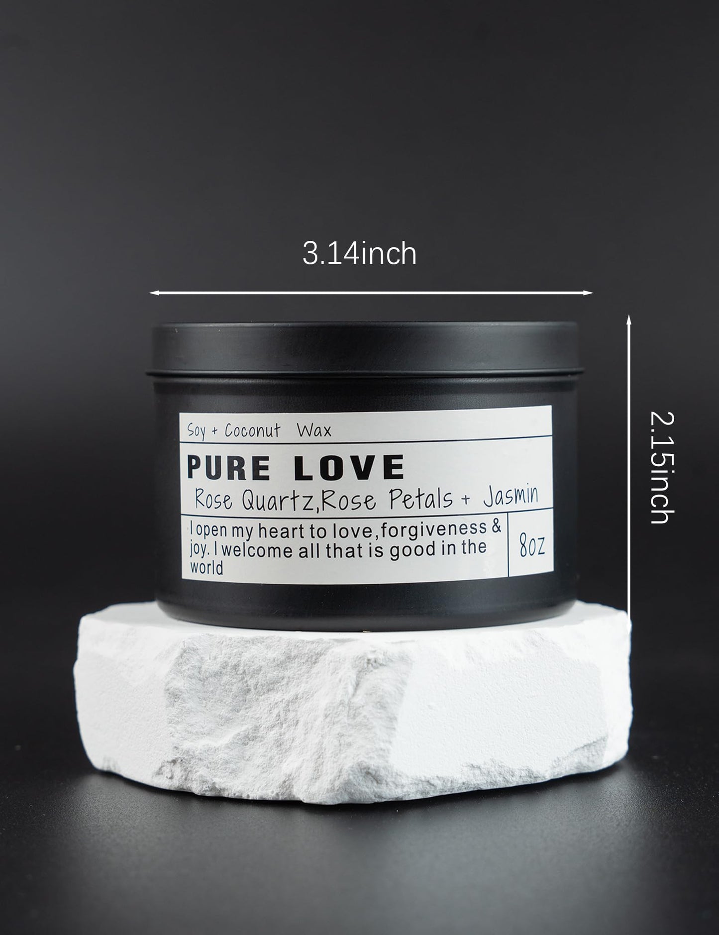 Crystal Candle, Healing Energy Protection Gift, Mindful Intentions, Best friend, Mother's Birthday Gift.(PURE LOVE)