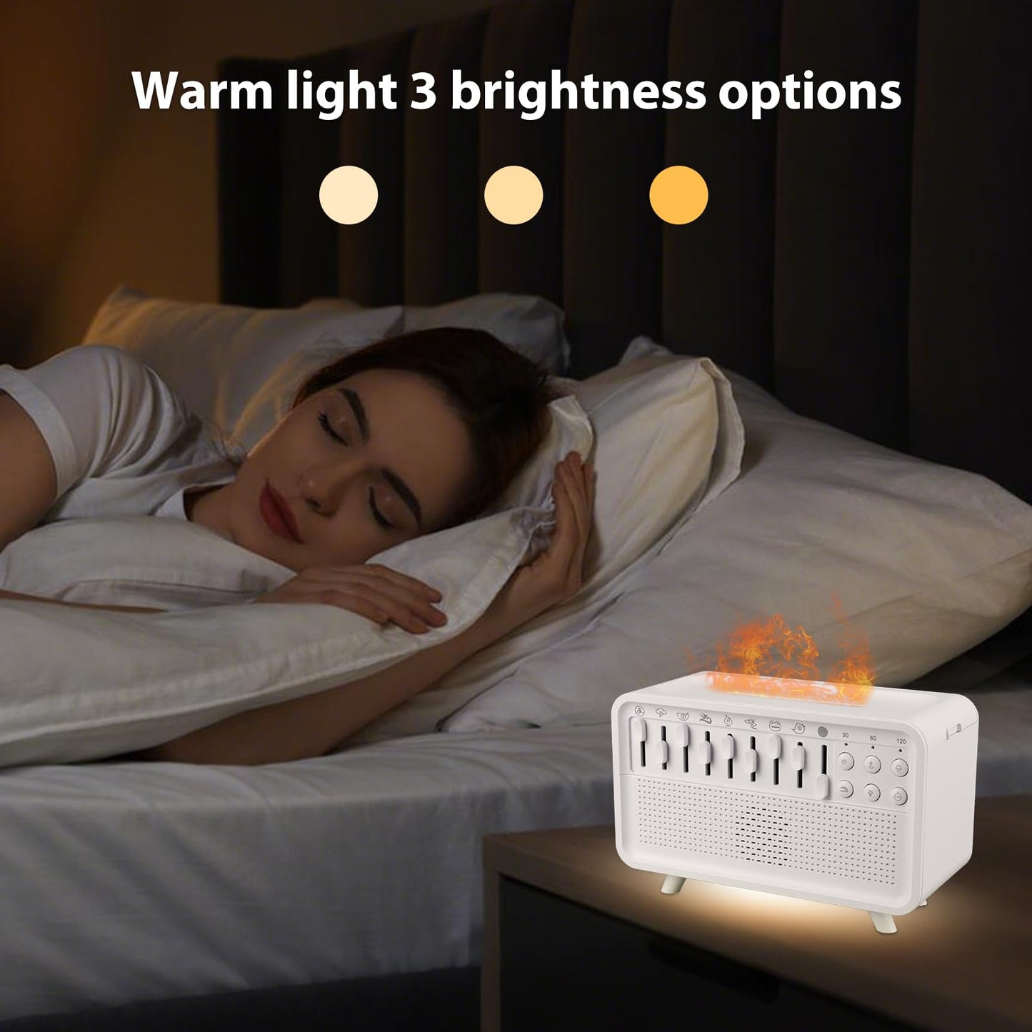White Noise Machine with Humidifier,Essential Oil Diffuser & Night Light - Portable Sleep Sound Therapy, 8 Natural Sounds Style Mixer with Auto-Off Timer for Bedroom, Office,Travel