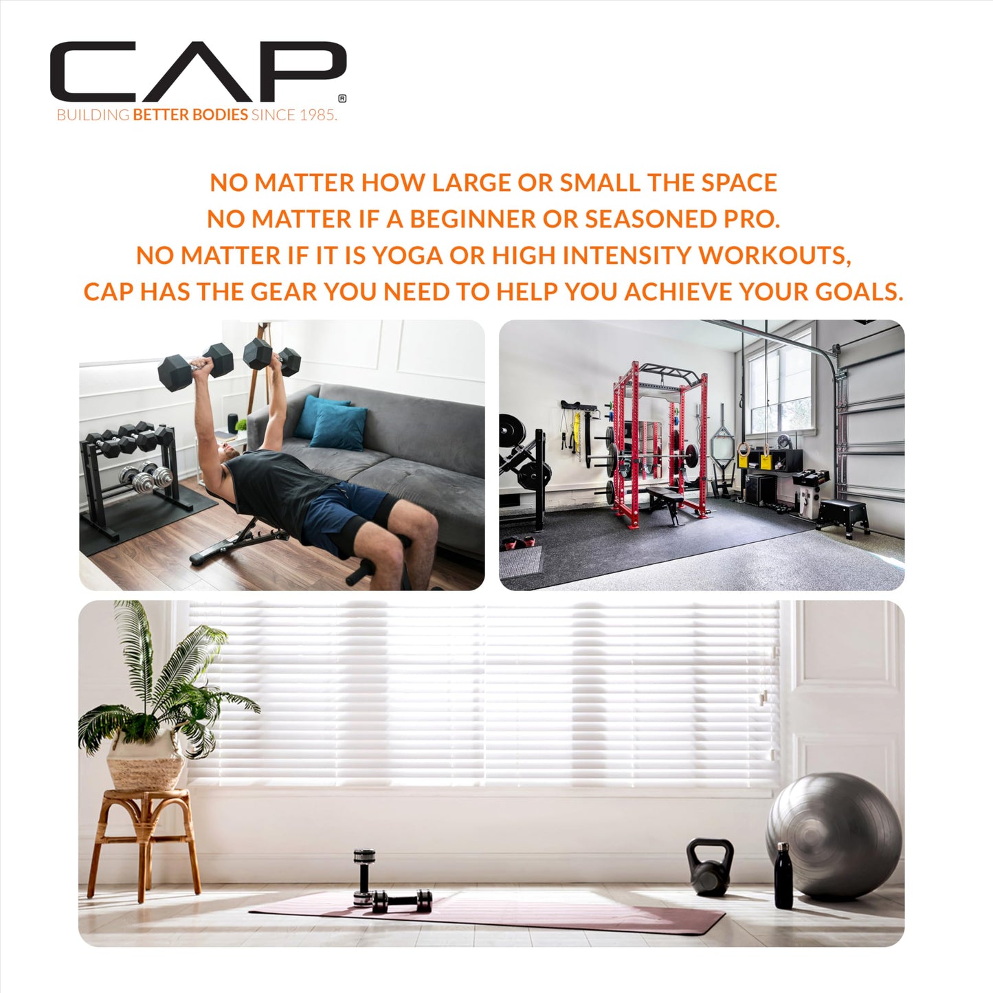 CAP Barbell High Density Exercise Yoga Mat with strap, 68"x24" 12mm - Wine