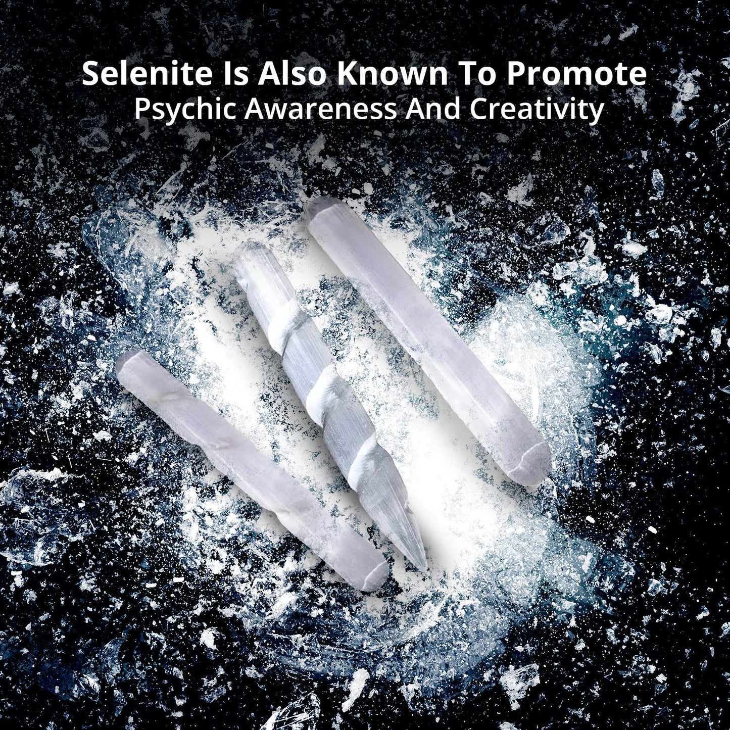 WBM Selenite Crystal Wand - 4 Inch, Crystals and Healing Stones 2 Spiral and 1 Massage Wand |Witchcraft| Reiki, Chakra Powerful Energy Balance for Smudging Healing and Meditation