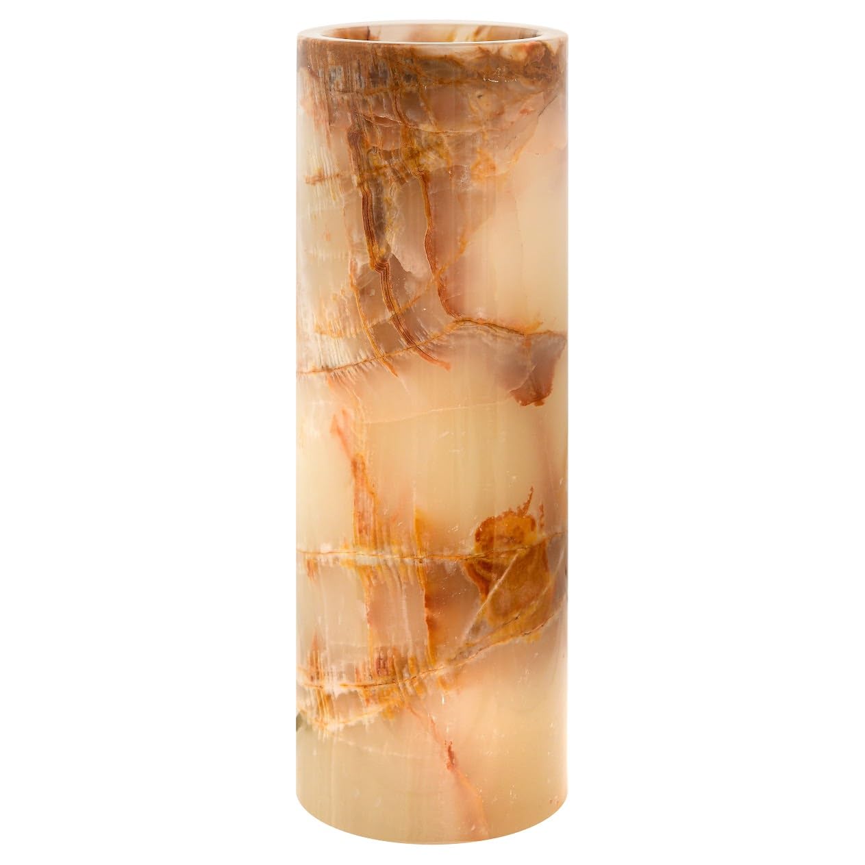 UMAID Handcrafted Onyx Marble Table Lamp, Each Lamp One-of-a-Kind with Natural Patterns, Warm Amber Glow, Dimmable Cord & Bulb, Modern Home Decor for Bedroom, Desk, Office, Living Room, or Bedside