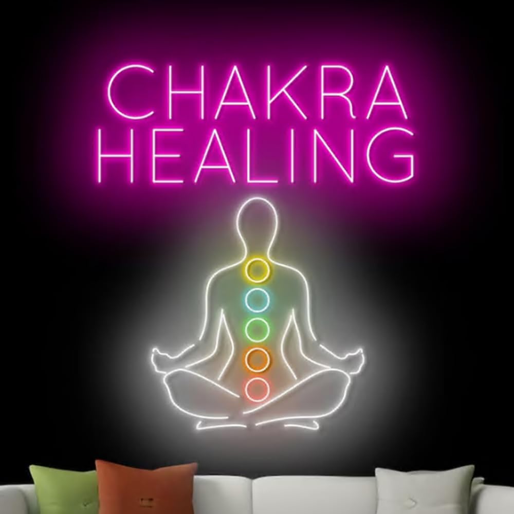 Chakra Healing Neon Sign, Chakra Balancing Led Sign, Chakra Neon Light, Chakra Healing Wall Art Light, Chakra Healing Home Wall Décor Size:20inches