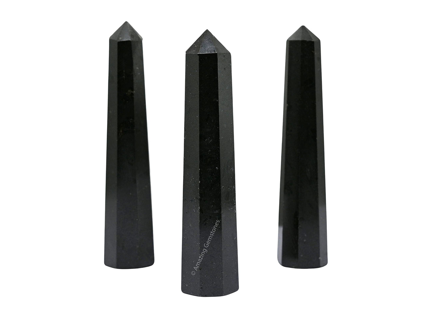 Amazing Gemstone Black Tourmaline Crystal Towers ~ Natural Healing Crystal Point Obelisk for Reiki Healing and Crystal Grid (2" to 3" Inch)