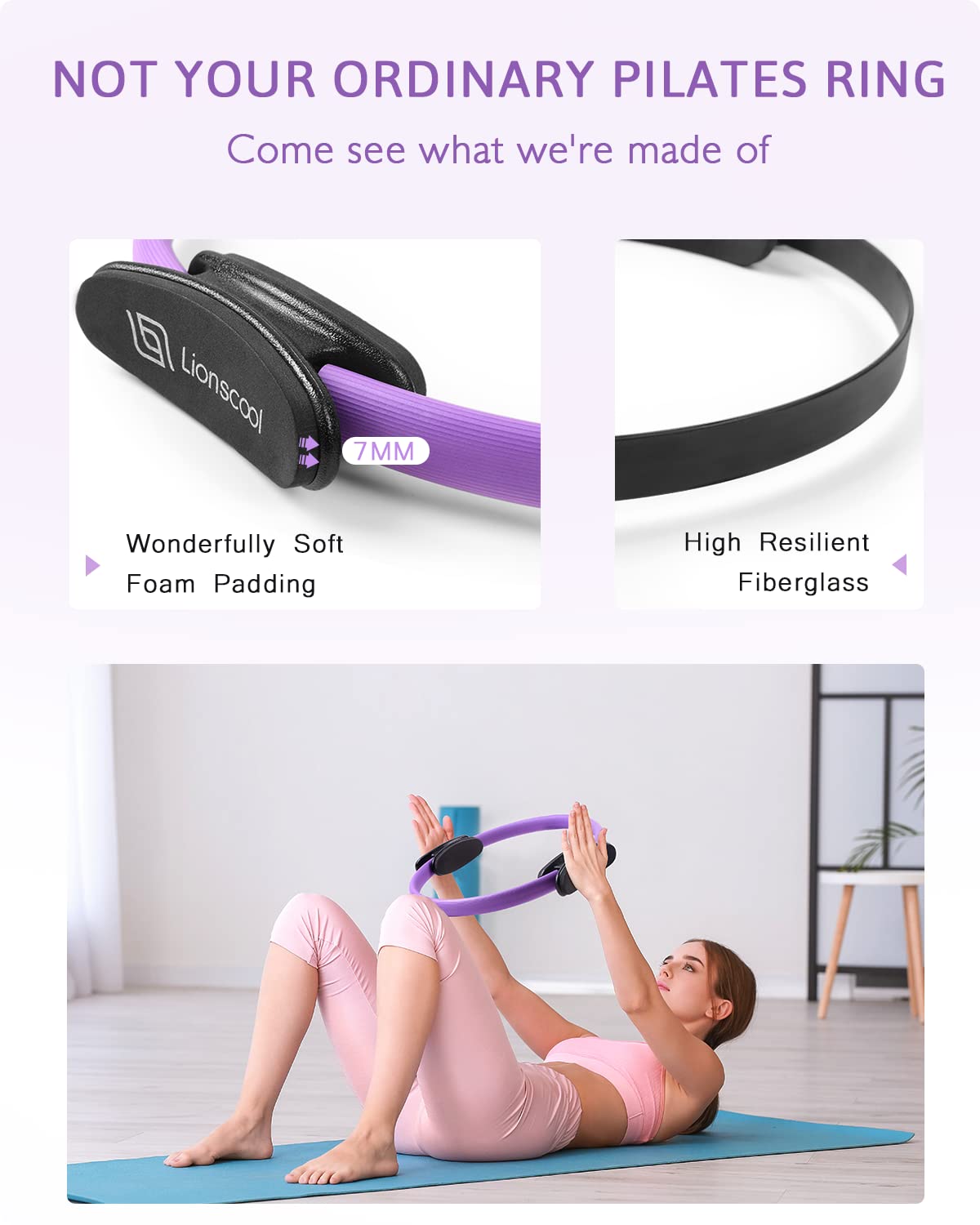 LIONSCOOL Pilates Ring Set (Purple)
