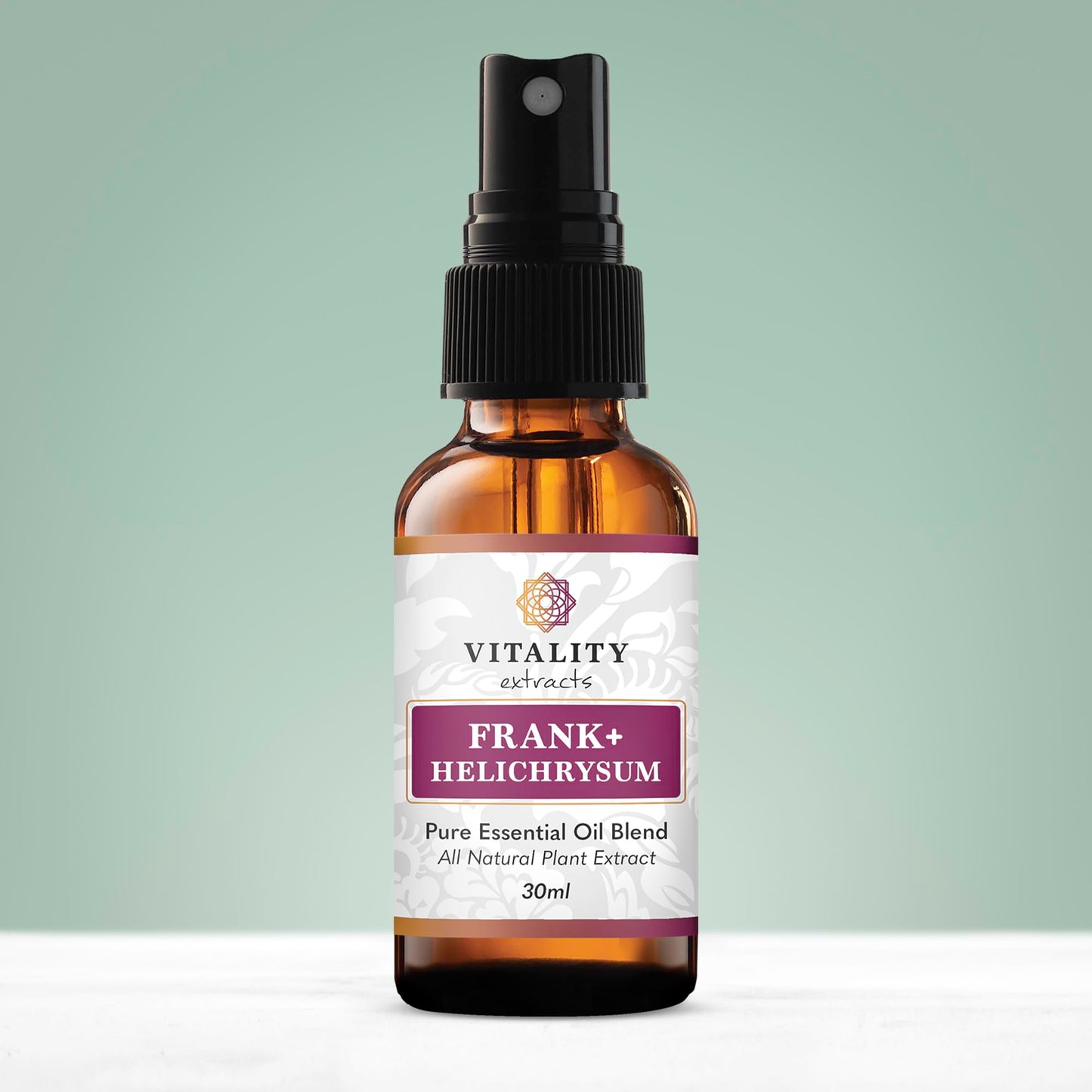 Vitality Extracts Frank+ Helichrysum Essential Oil Blend - 30ml Spray Bottle, Frankincense Boswellia Seratta, Aromatherapy, Soft Skin, Relief from Daily Aches & Soreness, Natural