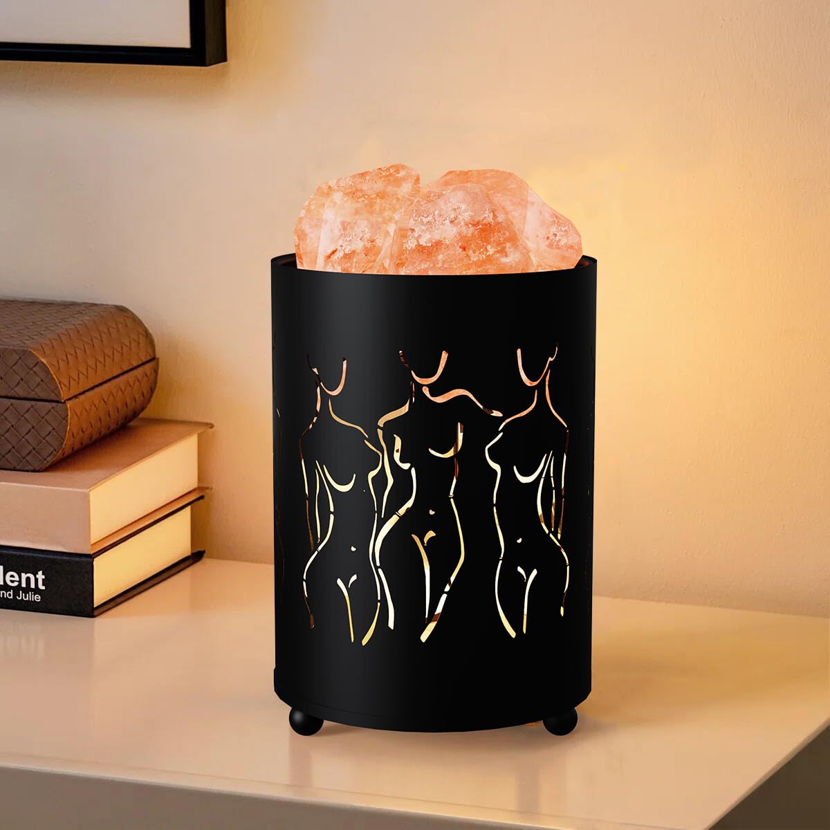 Shineled Himalayan Salt Lamp, Natural Crystal Salt Rock Lamp, Body Art Salt Lamp, Wired Dimmable Salt Crystal Lamp, for Meditation, Home Décor & Gifts