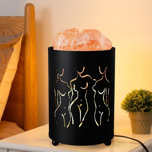 Shineled Himalayan Salt Lamp, Natural Crystal Salt Rock Lamp, Body Art Salt Lamp, Wired Dimmable Salt Crystal Lamp, for Meditation, Home Décor & Gifts