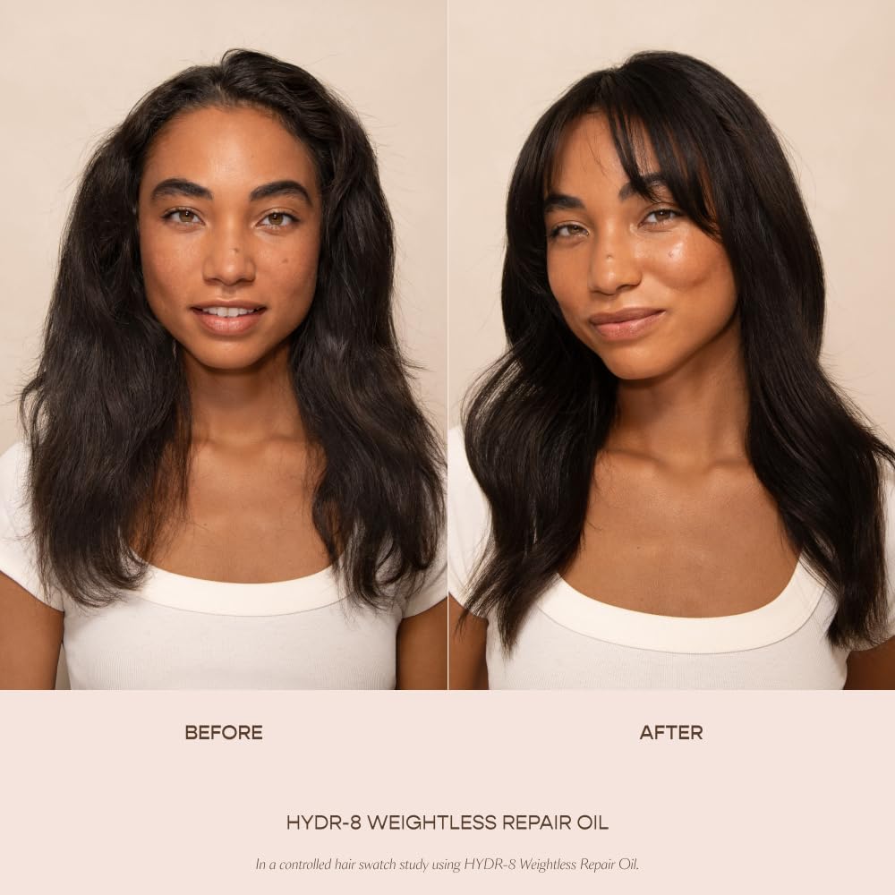 VEGAMOUR HYDR-8 Weightless Repair Oil | Strengthens, Smooths and Adds Shine with Marula Oil and Vitamin C | For All Hair Types | Formulated Without Silicones, Vegan and Cruelty-Free (1.7 Fl Oz)