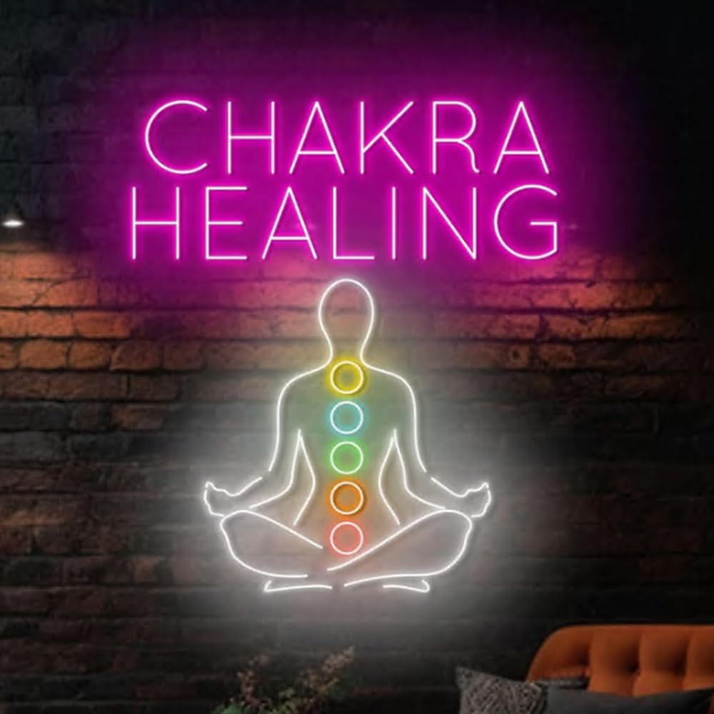 Chakra Healing Neon Sign, Chakra Balancing Led Sign, Chakra Neon Light, Chakra Healing Wall Art Light, Chakra Healing Home Wall Décor Size:20inches