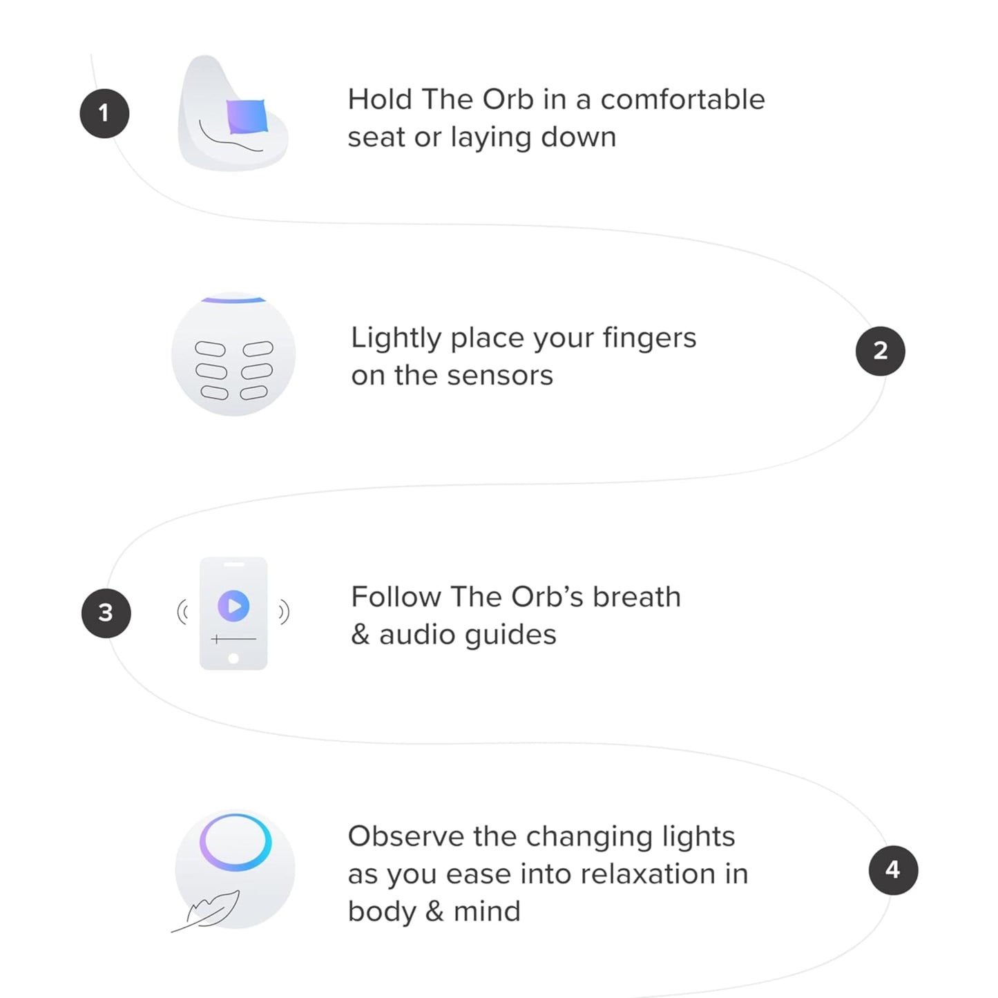Reflect Orb: Smart tracker for better mental health. Biofeedback device to master meditation, wellness focus, anxiety, manage stress & ADHD strategies. Mindfulness, emotional regulation self-care gift
