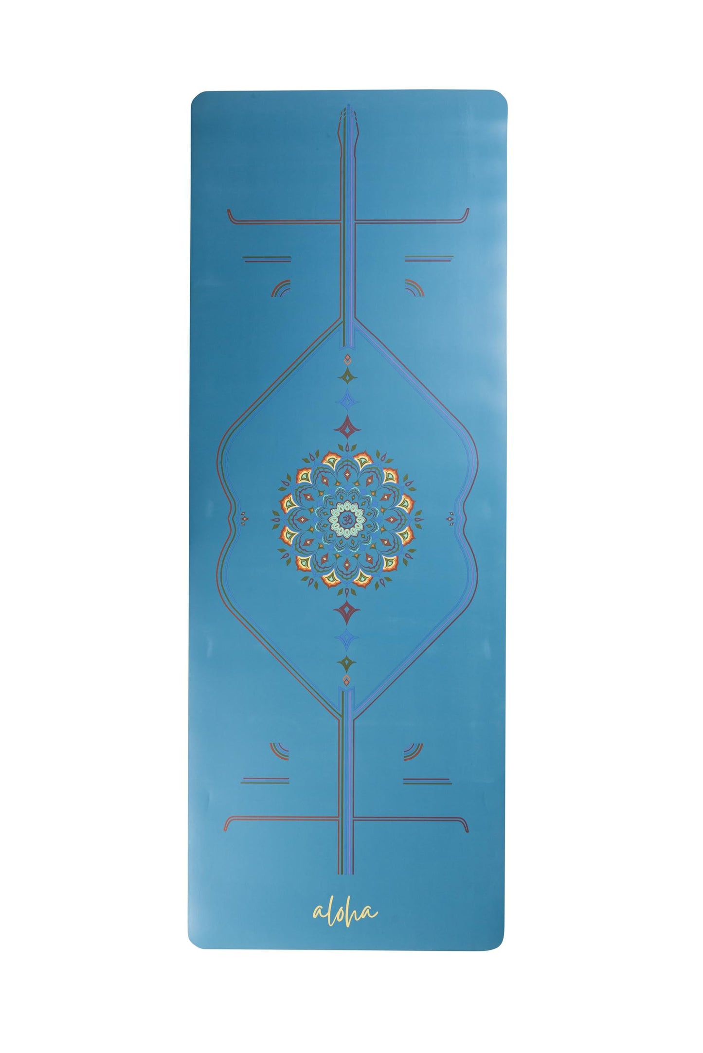 Aloha Bliss Yoga Mat - 72” x27” - Non-Slip Natural Rubber - Eco-Friendly & Sweat-Resistant - Thick - Perfect for Yoga, Pilates, Hot Yoga & Fitness (Lake Blue)