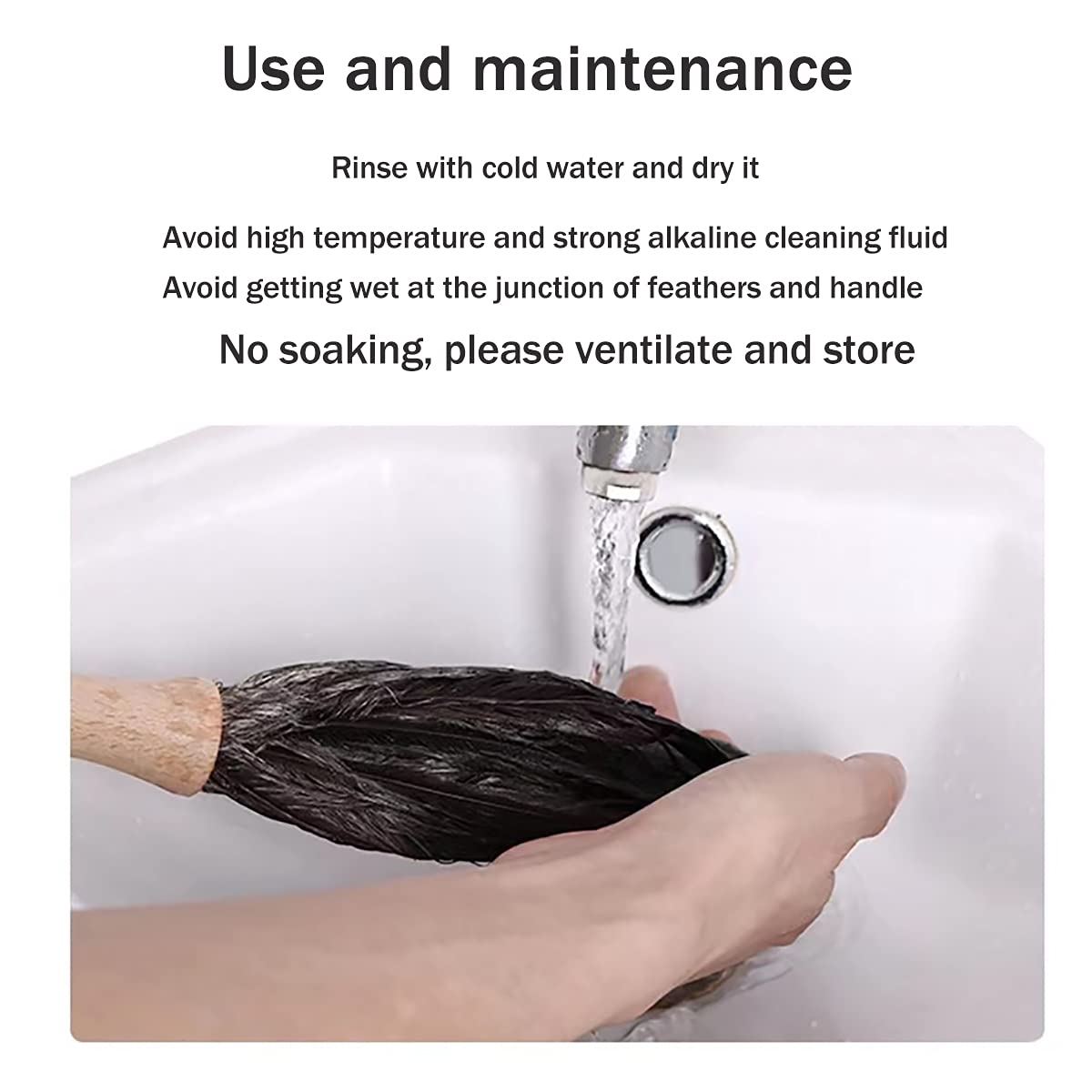 Feather Duster, Feather Dusters for Cleaning Ddzmz Fluffy Natural Genuine Ostrich Feathers with Wooden Handle Reusable Handheld Ostrich Feather Duster Cleaning Supplies, Gray and Brown(Length 16")