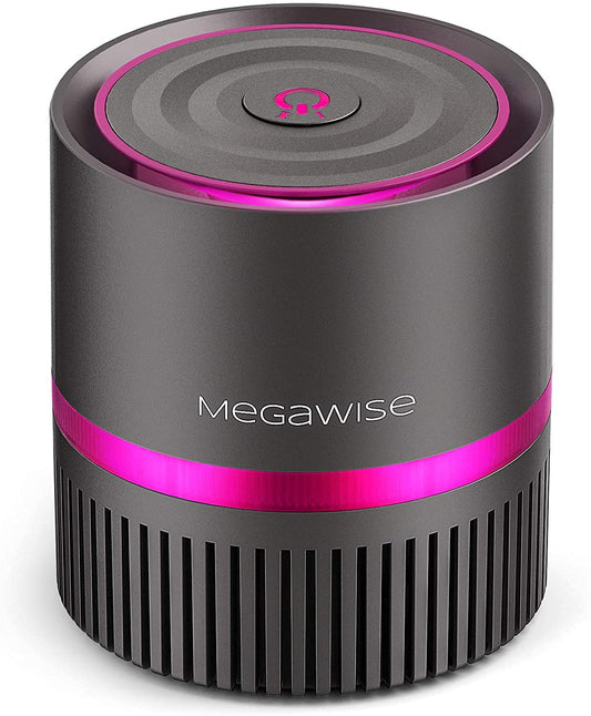 MEGAWISE Air Purifier for Home Bedroom Small Room Office, 3-IN-1 Filtration Air Cleaner for Smoke, Dust, Pet Dander, 100% Ozone Free, Available for California