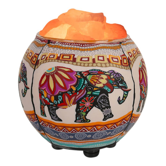 Himalayan CrystalLitez Himalayan Salt Lamp with UL Listed Dimmer Cord, Original Salt Crystals in A Handcrafted Artisan Bowl, Aromatherapy Salt Lamp (Ethnic Elephant)