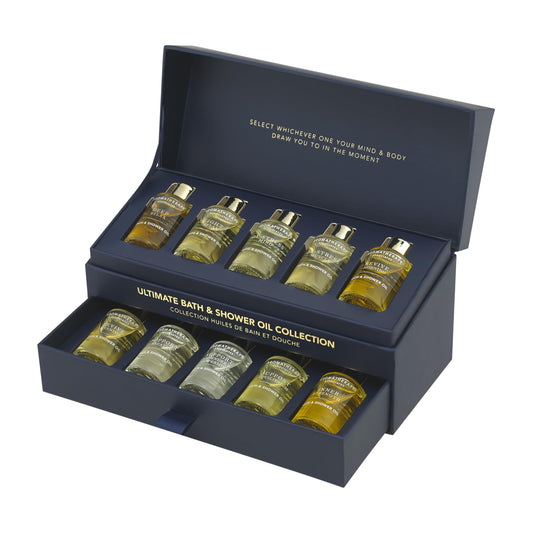 Aromatherapy Associates Essential Oil Blends – Luxury Body and Shower Oils for Dry Skin and Daily Aromatherapy, 10-Pack (0.30 fl oz Each) in Decorative Gift Box