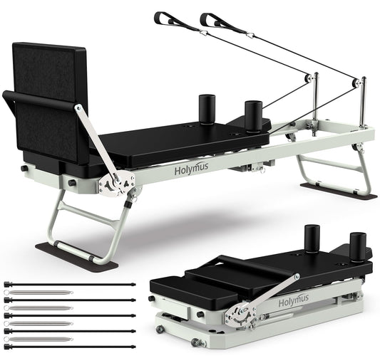Pro 75" Pilates Reformer Machine with Dual Resistance Springs and Cords, Foldable Pilates Machine Equipment with Jump Board, Upgrade Pilates Equipment for Home Workout
