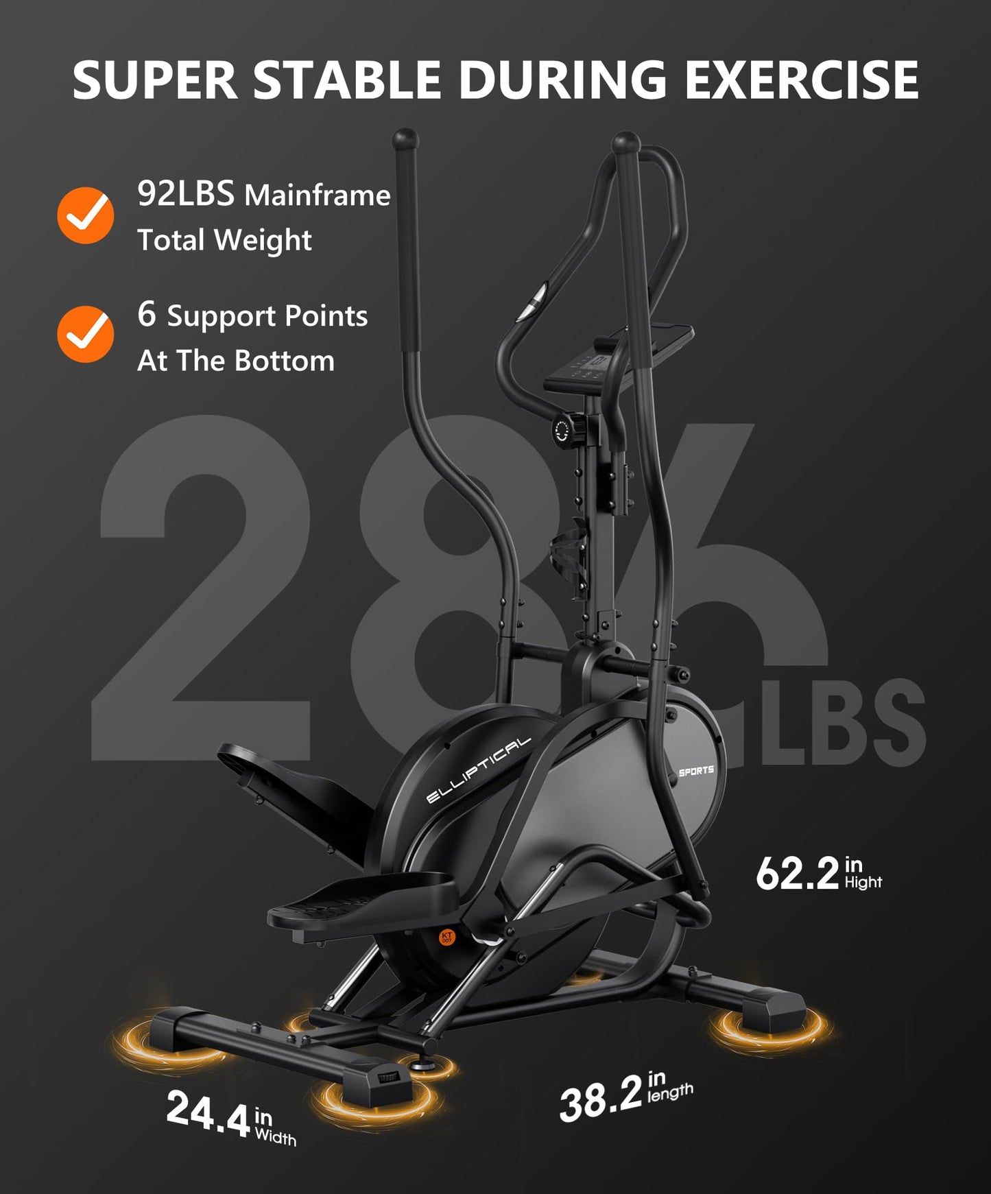 THERUN Elliptical Exercise Machine, 3-in-1 Cardio Climber Stepping Elliptical Machine for Home, Stair Stepper Elliptical Training Machines w/16 Levels Resistance, Pulse Sensor, LCD Monitor (Gray)