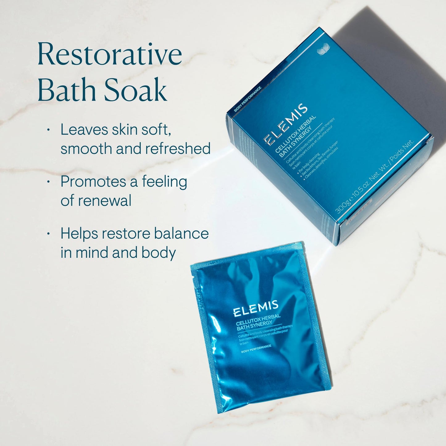 ELEMIS Cellutox Herbal Bath Synergy, 10-Pack Detoxifying Herbal Bath Sachets for Smoother Skin