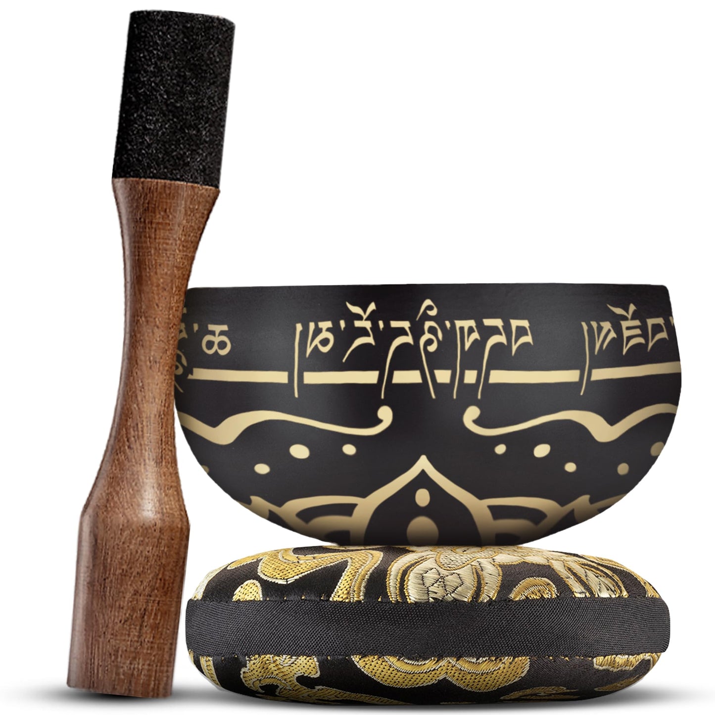 Handmade Tibetan Etched Singing Bowl Set – Sound Bowl & Meditation Bowl with Cushion, Mallet & Guide – Vibrational Healing Instruments – Chakra Healing Tools – Mindfulness Gift Set
