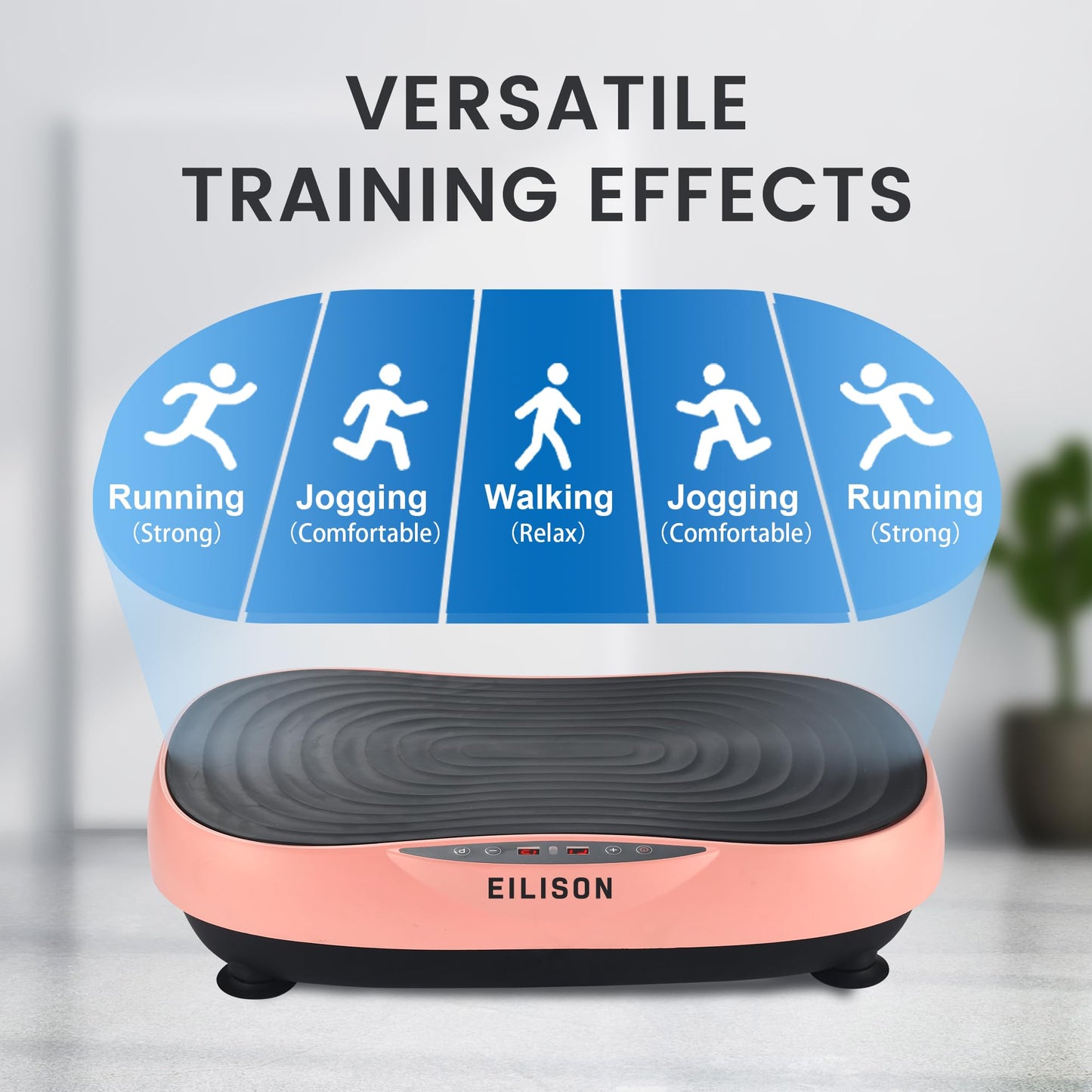 EILISON Glory Vibration Plate Exercise Machine - Whole Body Workout Vibration Fitness Platform Equipment for Home & Travel Workout, Weight Loss, Toning & Wellness (Glory Rubber Pink)