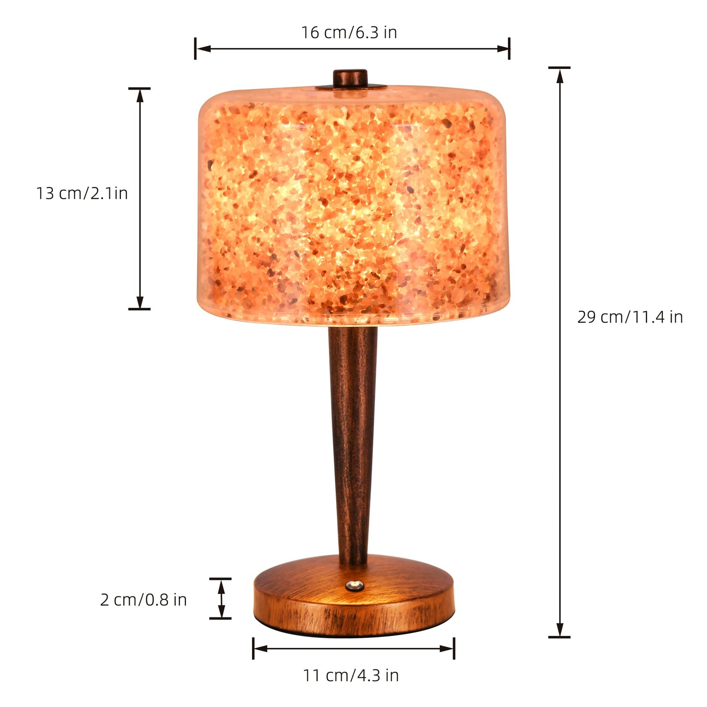 azhongxus Salt lamp with Touch dimmer Control USB Himalayan Salt lamp Natural Rock lamp high Transparency PC lampshade (excluding USB Adapter)