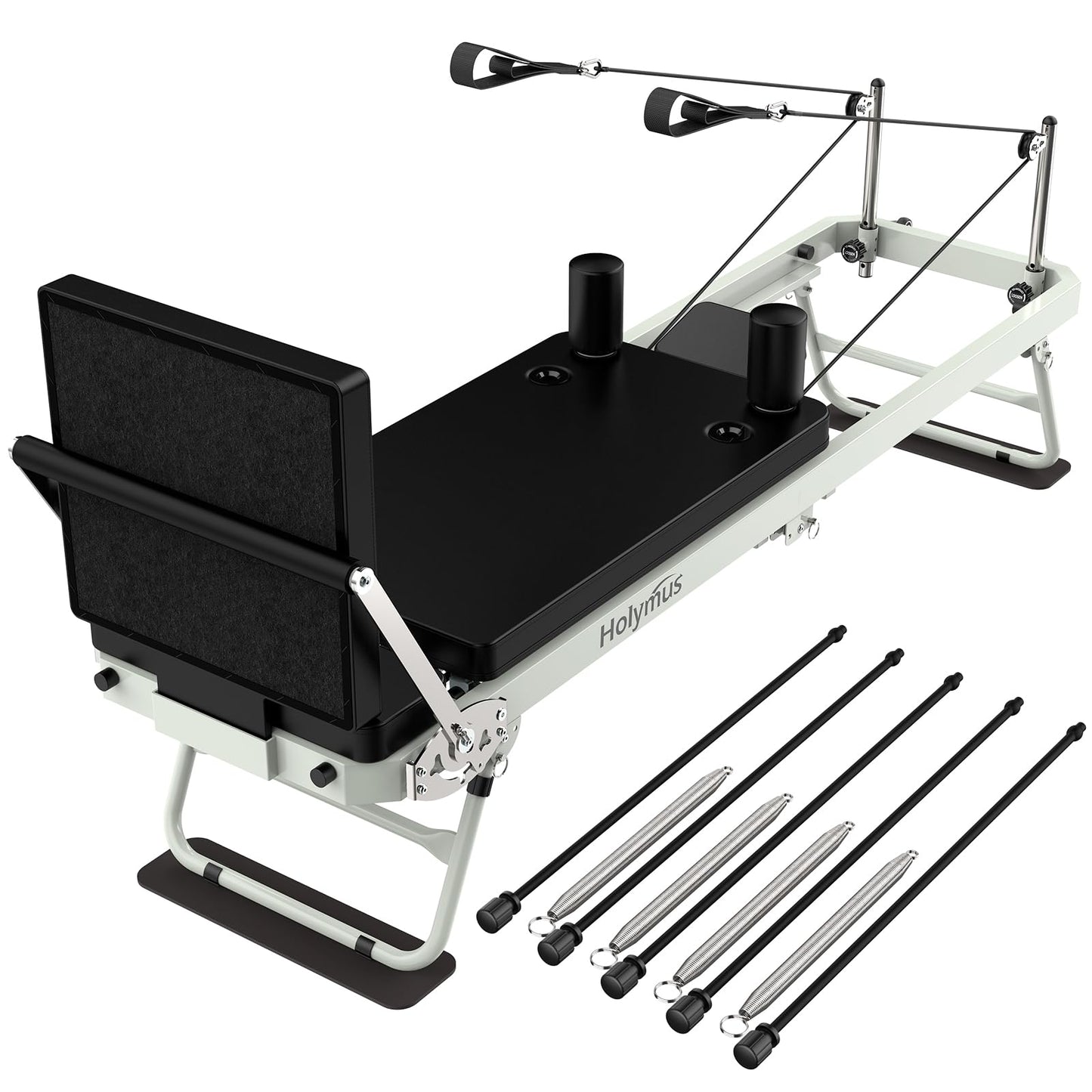 Pro 75" Pilates Reformer Machine with Dual Resistance Springs and Cords, Foldable Pilates Machine Equipment with Jump Board, Upgrade Pilates Equipment for Home Workout
