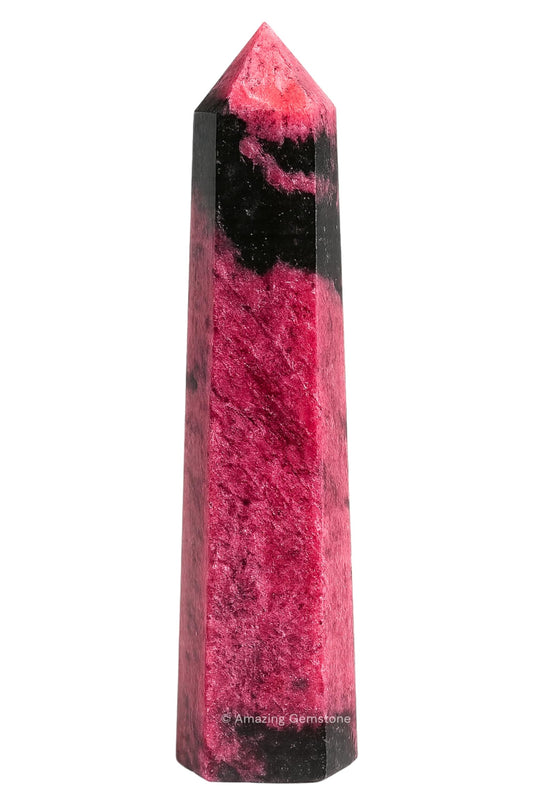 Amazing Gemstone Rhodonite Crystal Towers - Natural Healing Crystal Point Obelisk for Reiki Healing and Crystal Grid (2 Inch to 3 Inch)