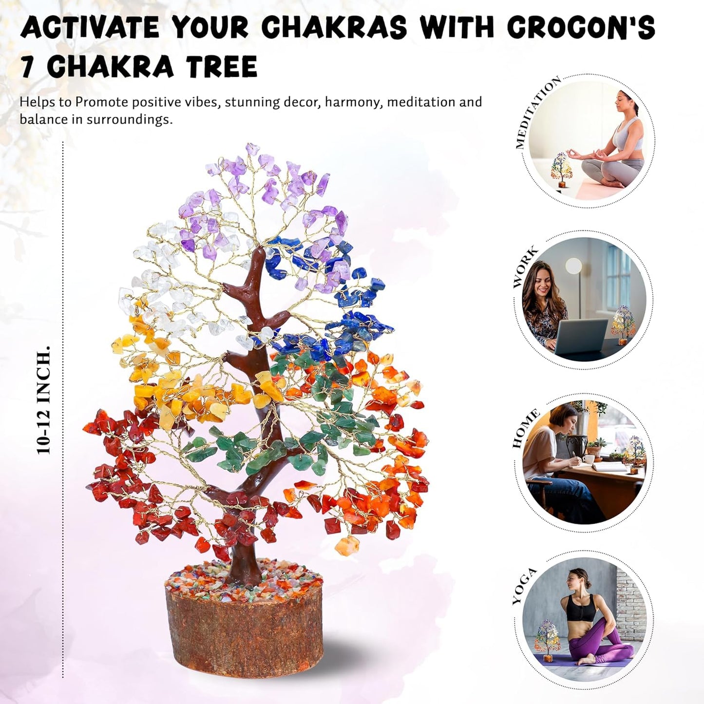 Seven Chakra Crystal Tree Birthday Gifts for Women, Healing Crystal Tree of Life Sister Birthday Gifts Room & Home Decor Gift for Mom Her Positive Energy New Home House Warming Gift Women Unique