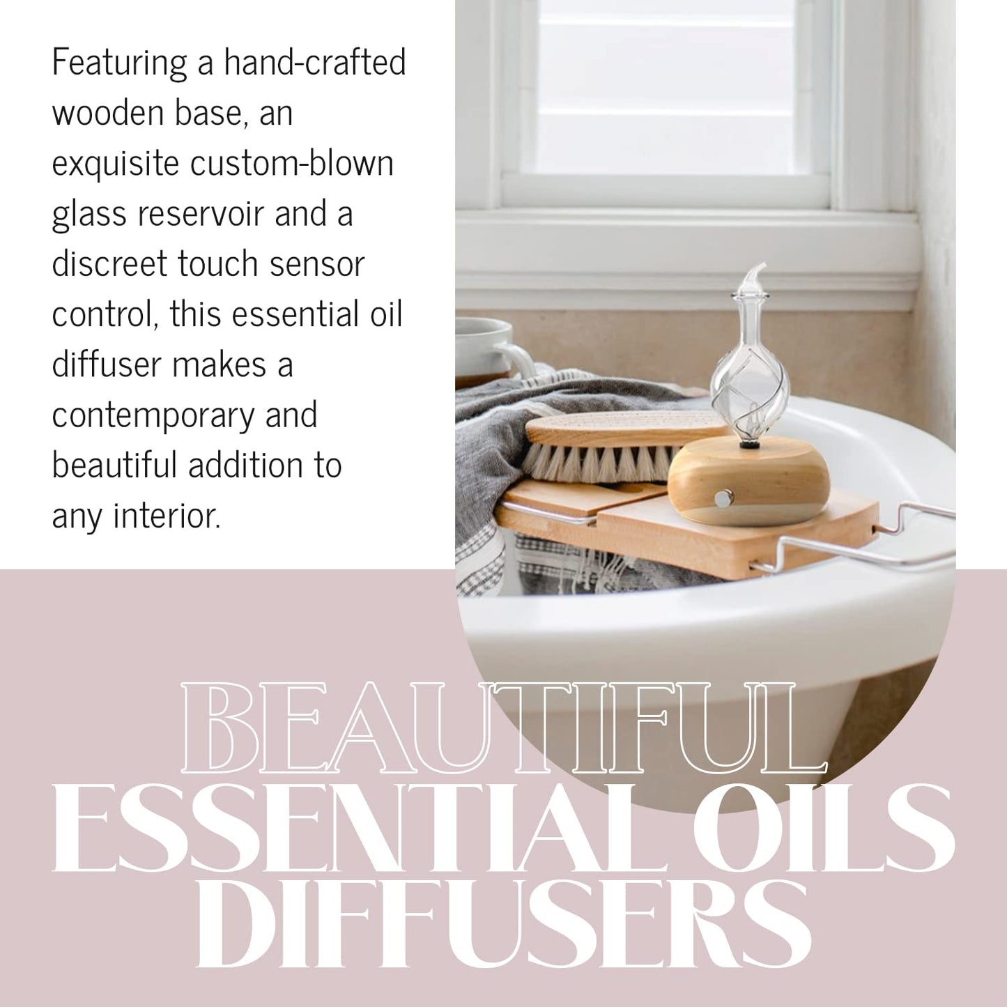 Radiance Nebulizing Diffuser for Pure Essential Oil/Aromatherapy, Premium Home & Professional Use, No Heat, No Water, No Plastic – Light Radiance by Organic Aromas
