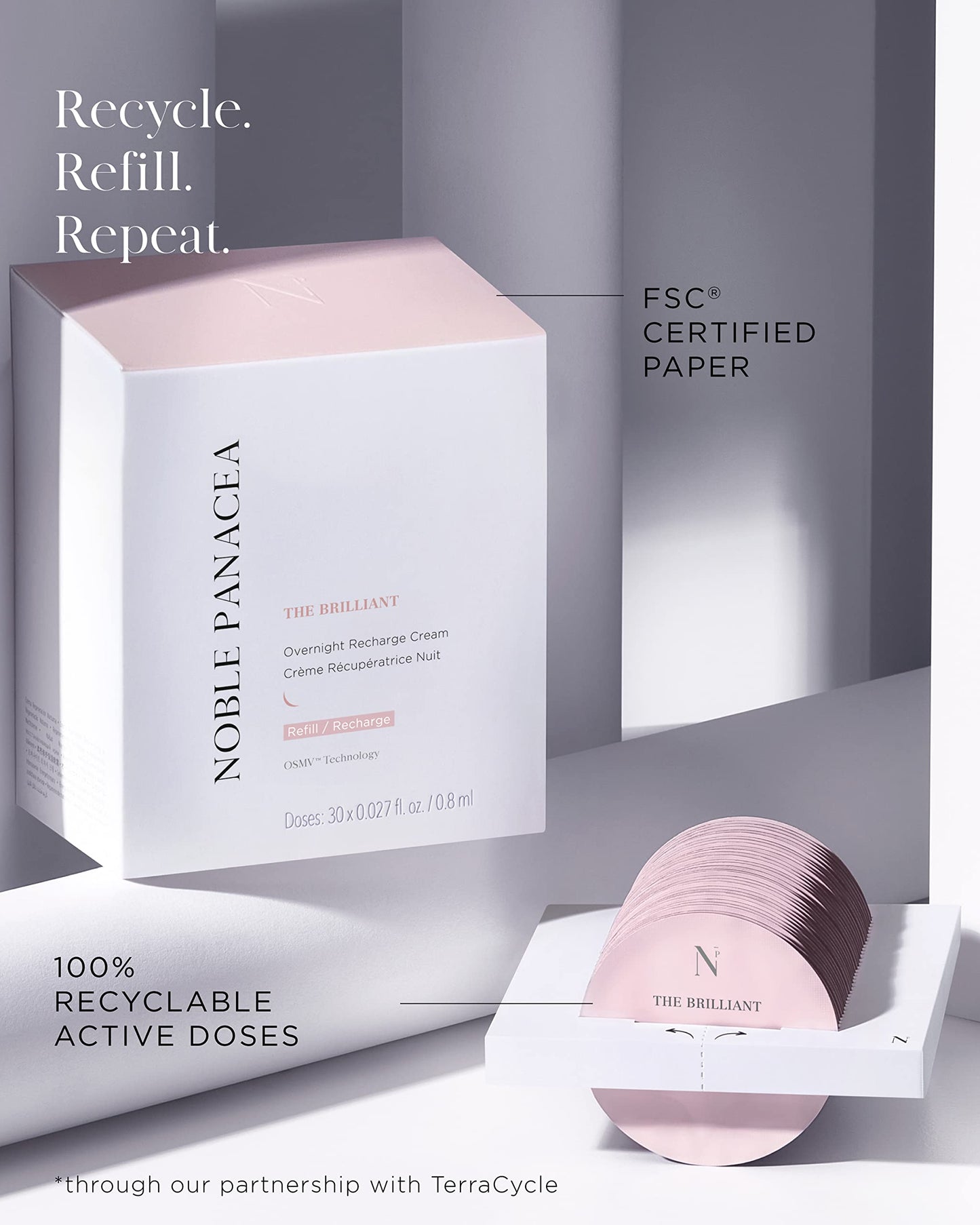 Noble Panacea, The Overnight Recharge Cream 30 Doses Refill, Luxury Skincare Night Cream with Centella (Cica), Hydrating with Detoxifying Kelp & Seawater