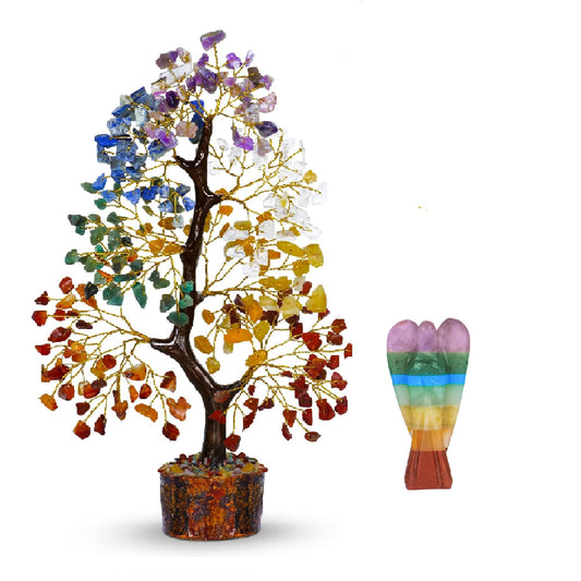 PYOR 7 Chakra Tree of Life, House Warming Gifts New Home, Birthday Gifts for Women, Money Tree, Home Office Decor, Office Desk Accessories, Crystals and Healing Stones, Healing Crystals Angel