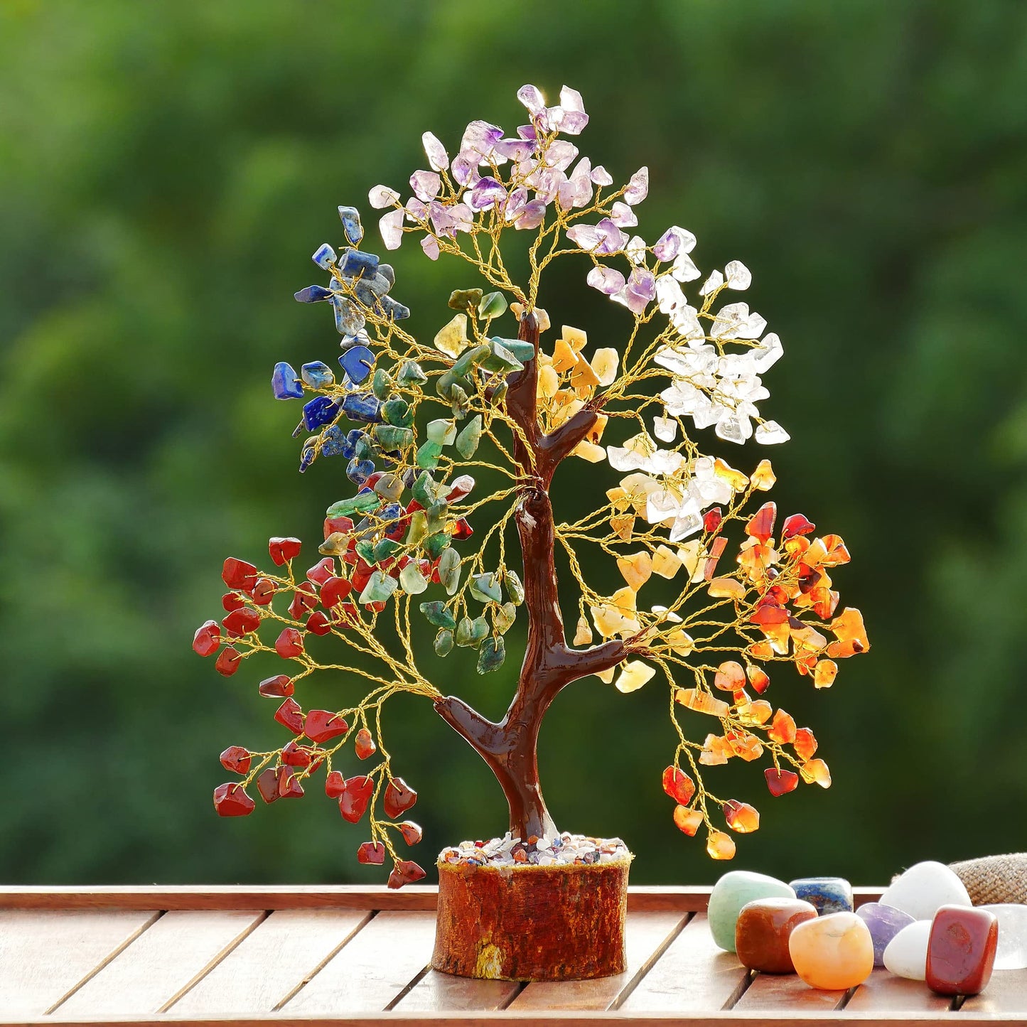 PYOR 7 Chakra Tree of Life, House Warming Gifts New Home, Birthday Gifts for Women, Money Tree, Home Office Decor, Office Desk Accessories, Crystals and Healing Stones, Healing Crystals Angel