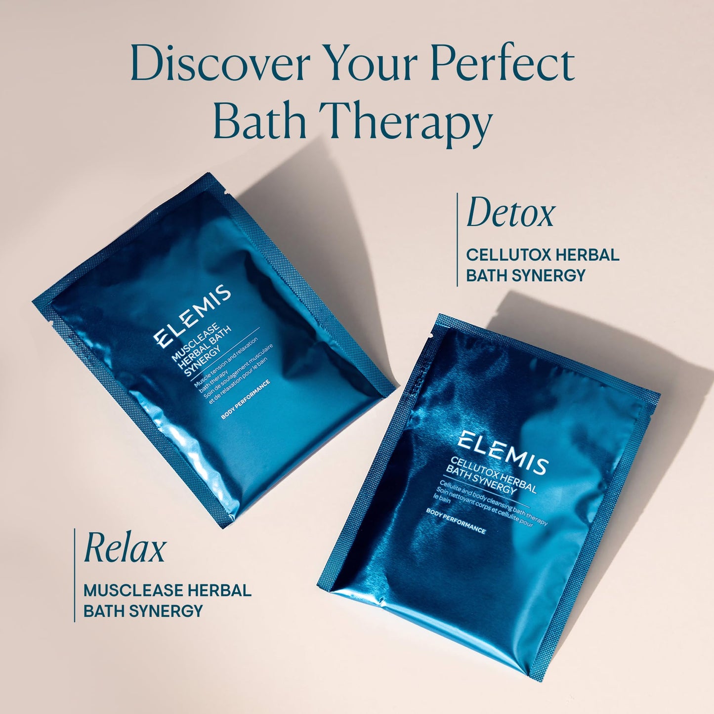 ELEMIS Cellutox Herbal Bath Synergy, 10-Pack Detoxifying Herbal Bath Sachets for Smoother Skin
