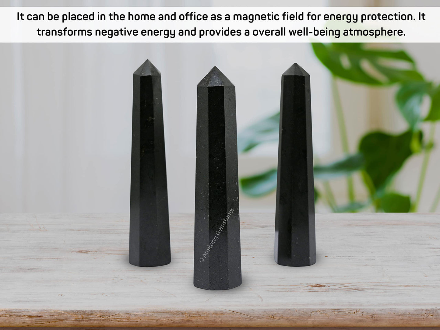 Amazing Gemstone Black Tourmaline Crystal Towers ~ Natural Healing Crystal Point Obelisk for Reiki Healing and Crystal Grid (2" to 3" Inch)