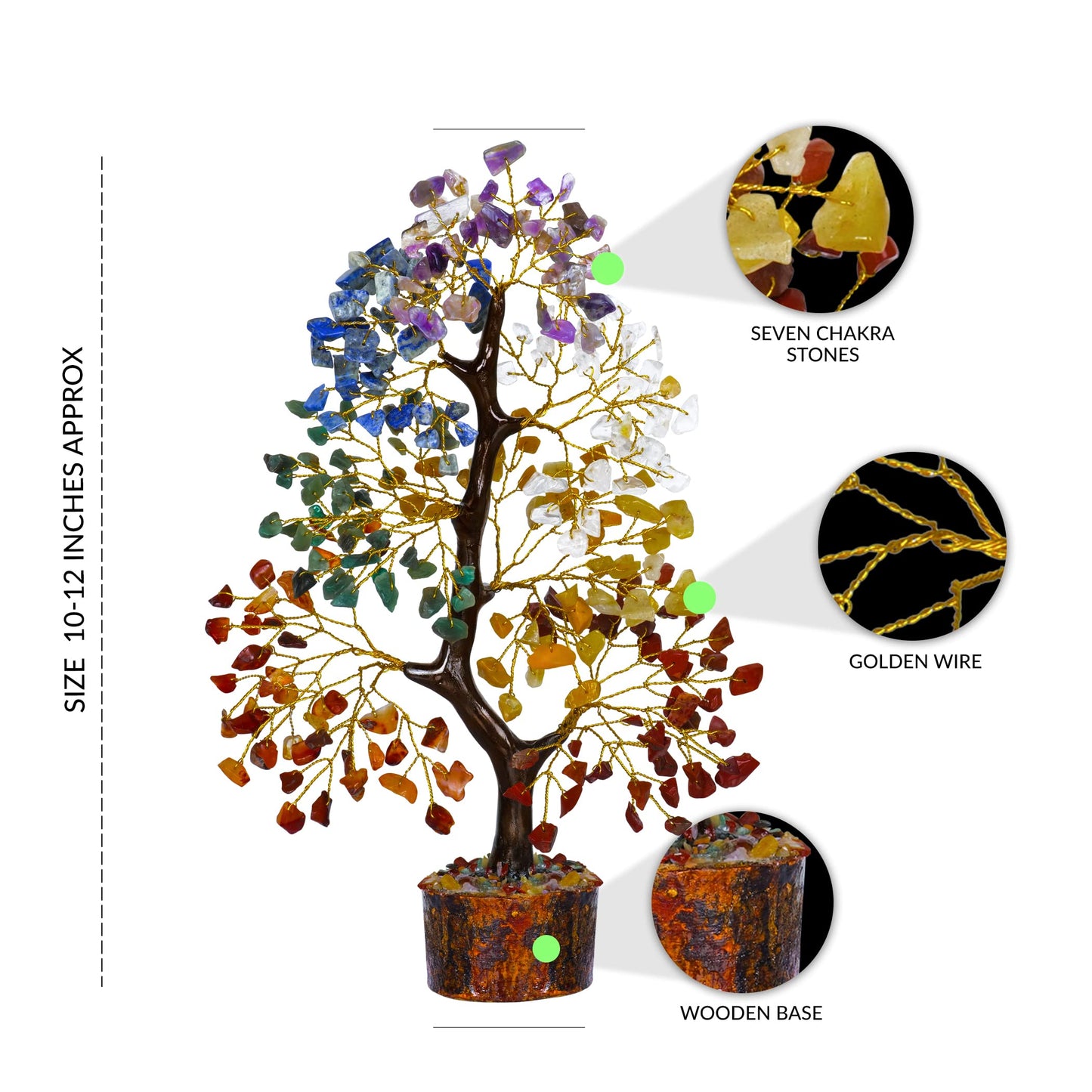PYOR 7 Chakra Tree of Life, House Warming Gifts New Home, Birthday Gifts for Women, Money Tree, Home Office Decor, Office Desk Accessories, Crystals and Healing Stones, Healing Crystals Angel