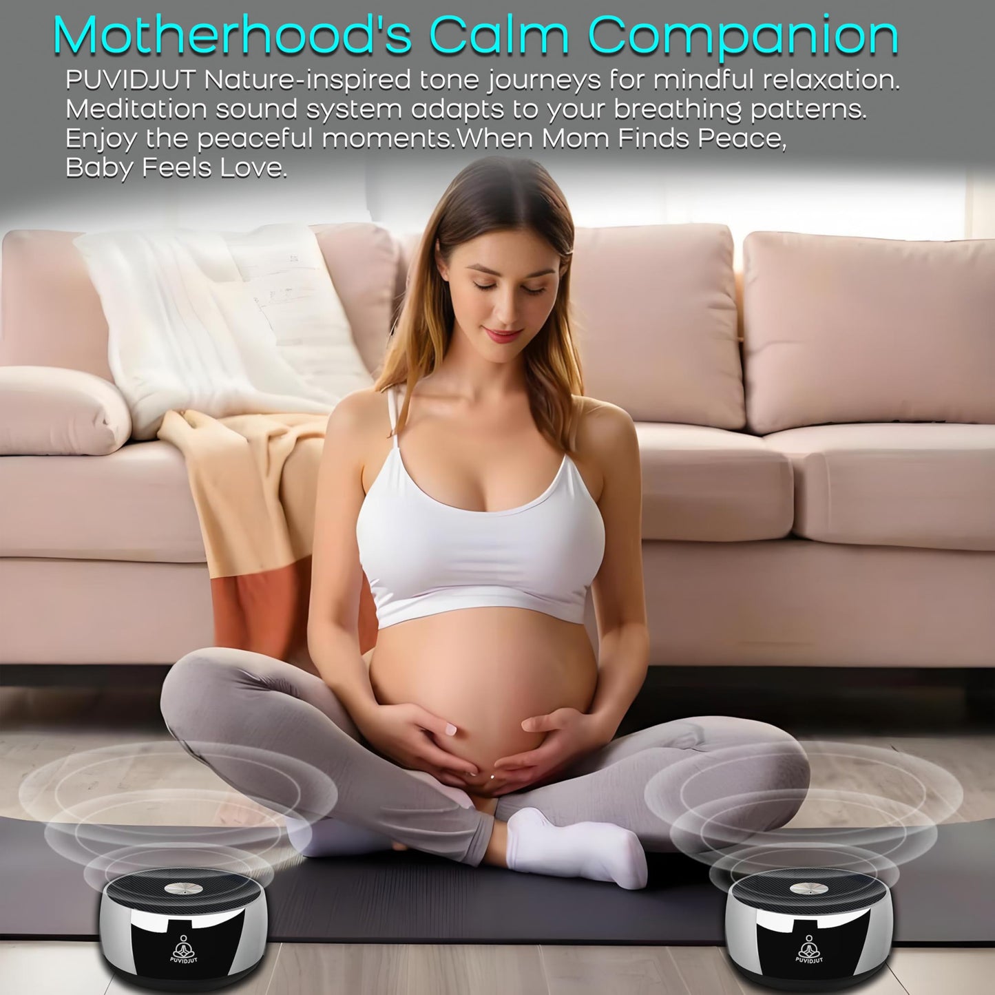 PUVIDJUT Sound Frequency Instruments, Meditation Tone TWS Machine- Solfeggio Bath Device for Yoga, Mindfulness, Singing Therapy System of Chakra Relaxation and Stress 5 Tones, 3 Timer Modes