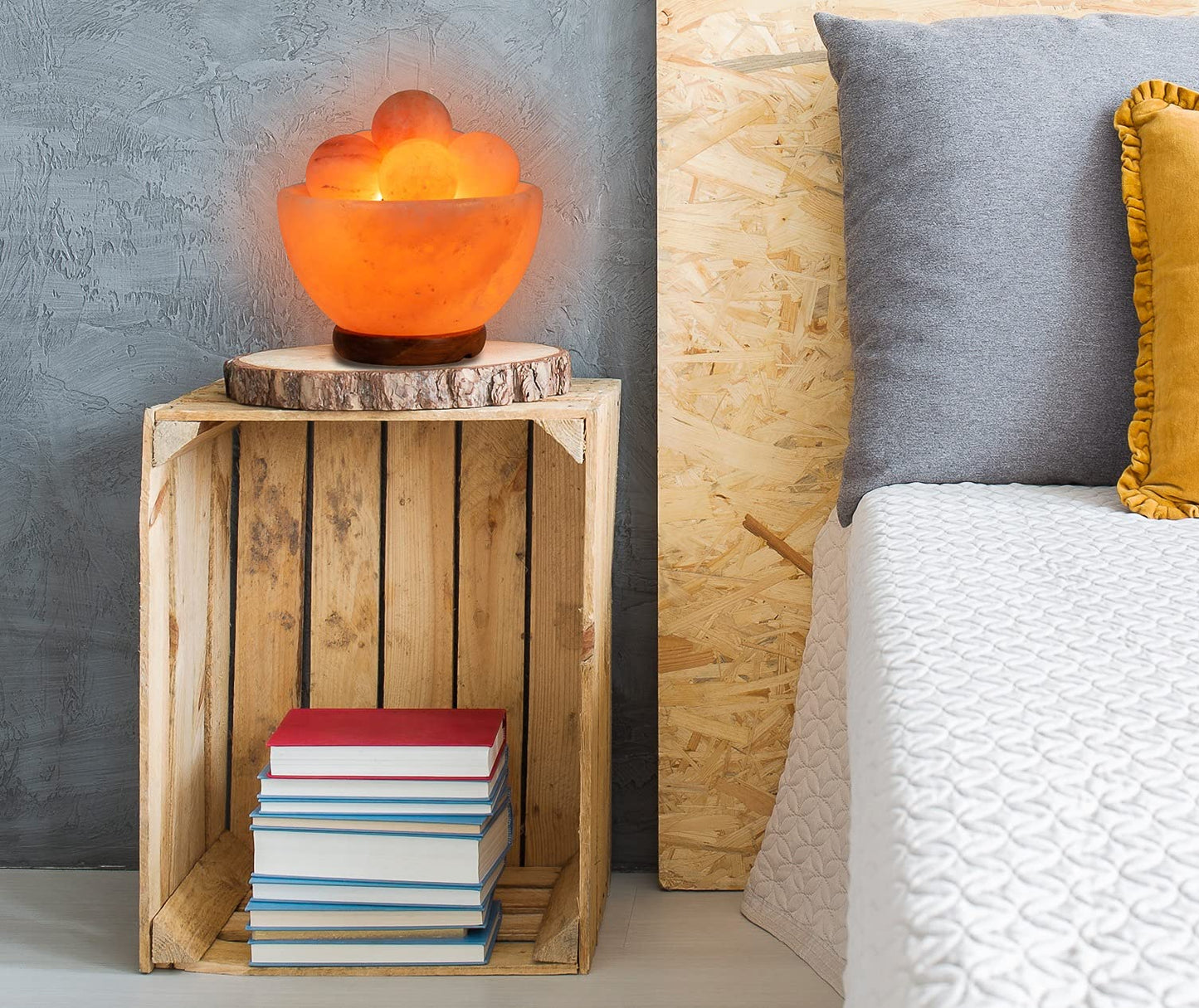 Spantik Himalayan Fire Bowl Salt Lamp with 6 Massage Balls Premium Quality Authentic from Pakistan