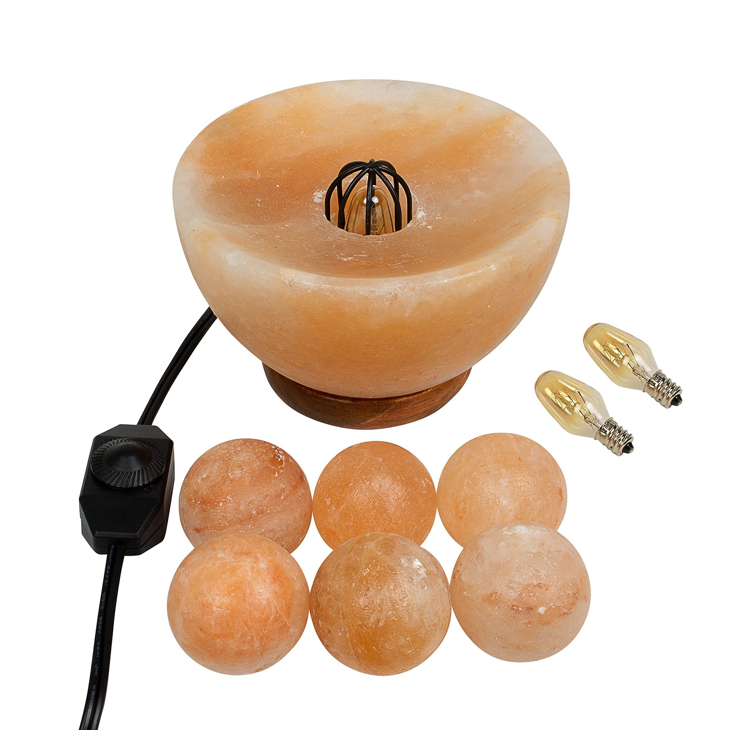 Spantik Himalayan Fire Bowl Salt Lamp with 6 Massage Balls Premium Quality Authentic from Pakistan