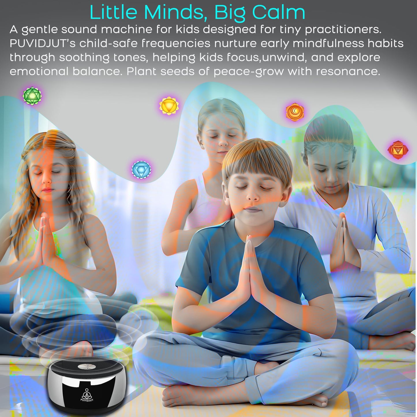 Meditation Sound Machine, Frequency Generator Instrument,PUVIDJUT Tone Device - Solfeggio Frequencies Bath for Yoga, Mindfulness,Meditation System of Chakra, 5 Tones Optional, 3 Timer Modes
