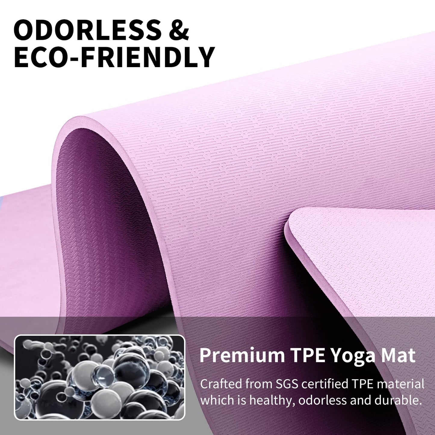 Hatha Yoga Extra Long TPE Yoga Mat 79" x 40” x 1/2" Thick Non-slip Exercise Mat for Home Gym Use, Yoga, Pilates, Fitness & Workouts (Pink)