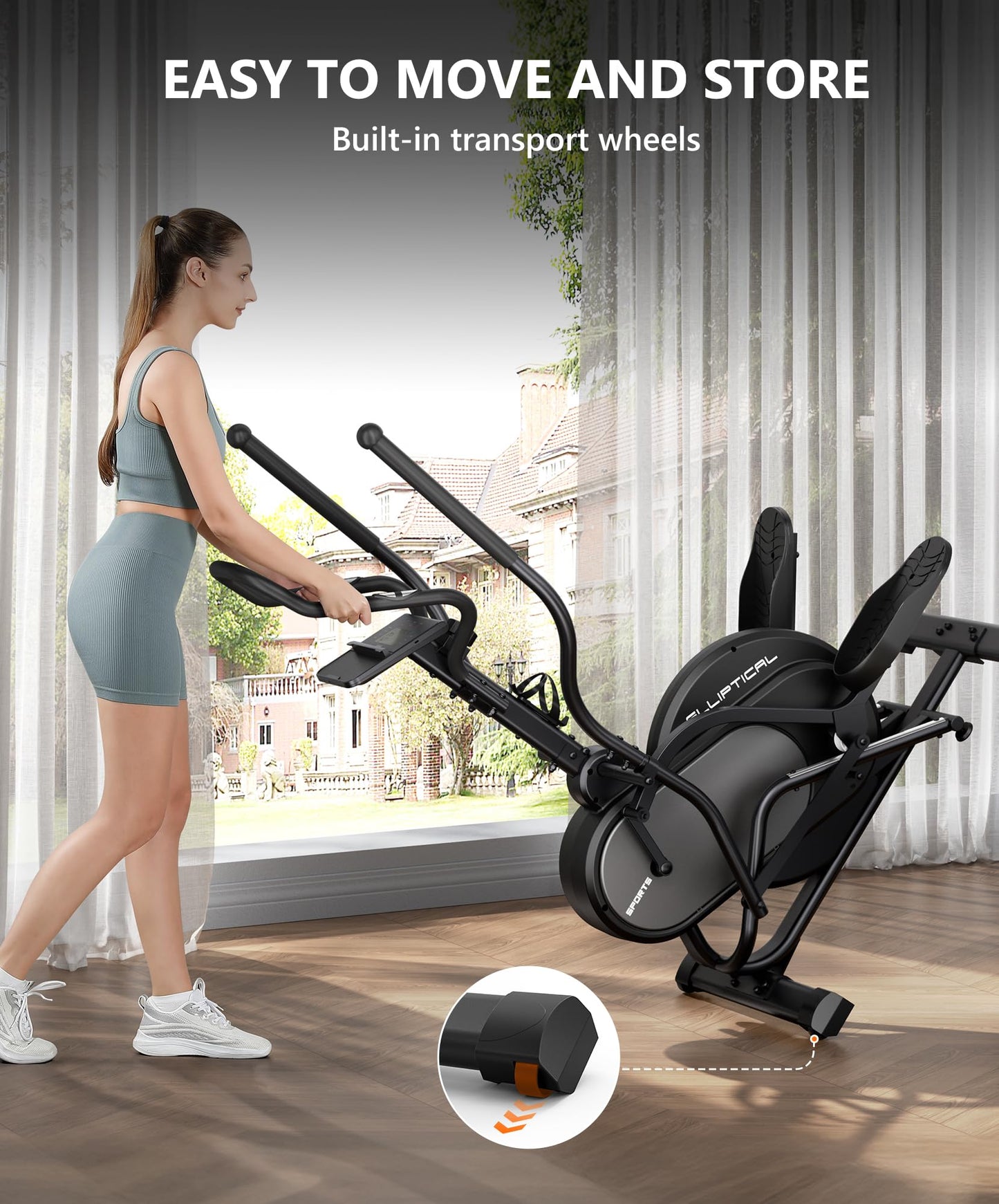 THERUN Elliptical Exercise Machine, 3-in-1 Cardio Climber Stepping Elliptical Machine for Home, Stair Stepper Elliptical Training Machines w/16 Levels Resistance, Pulse Sensor, LCD Monitor (Gray)