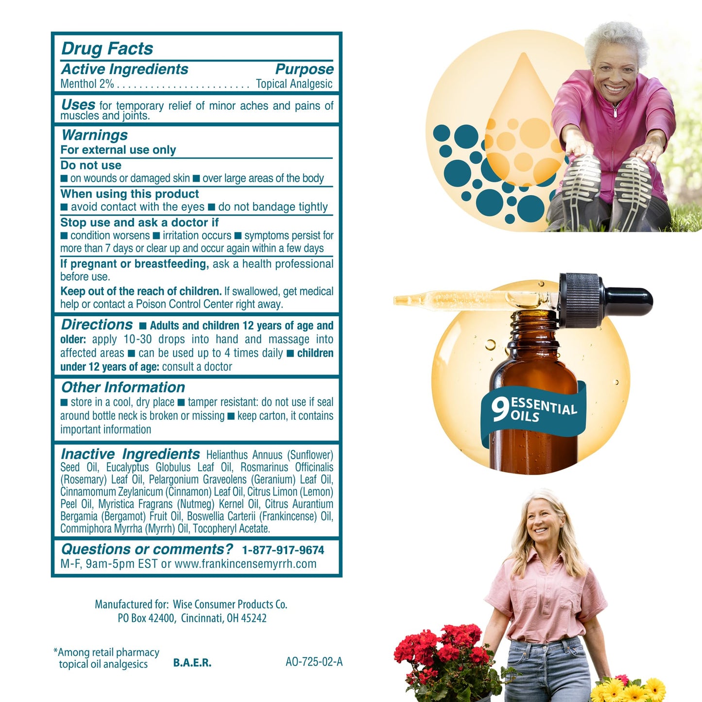 Frankincense and Myrrh Arthritis Pain Relief Rubbing Oil – Arthritis Pain Reliever with Frankincense Essential Oil for Sciatica, Lower Back, Neck, Hands, Knees, Joints and Shoulders, 2 fl.oz. - 1 Pack